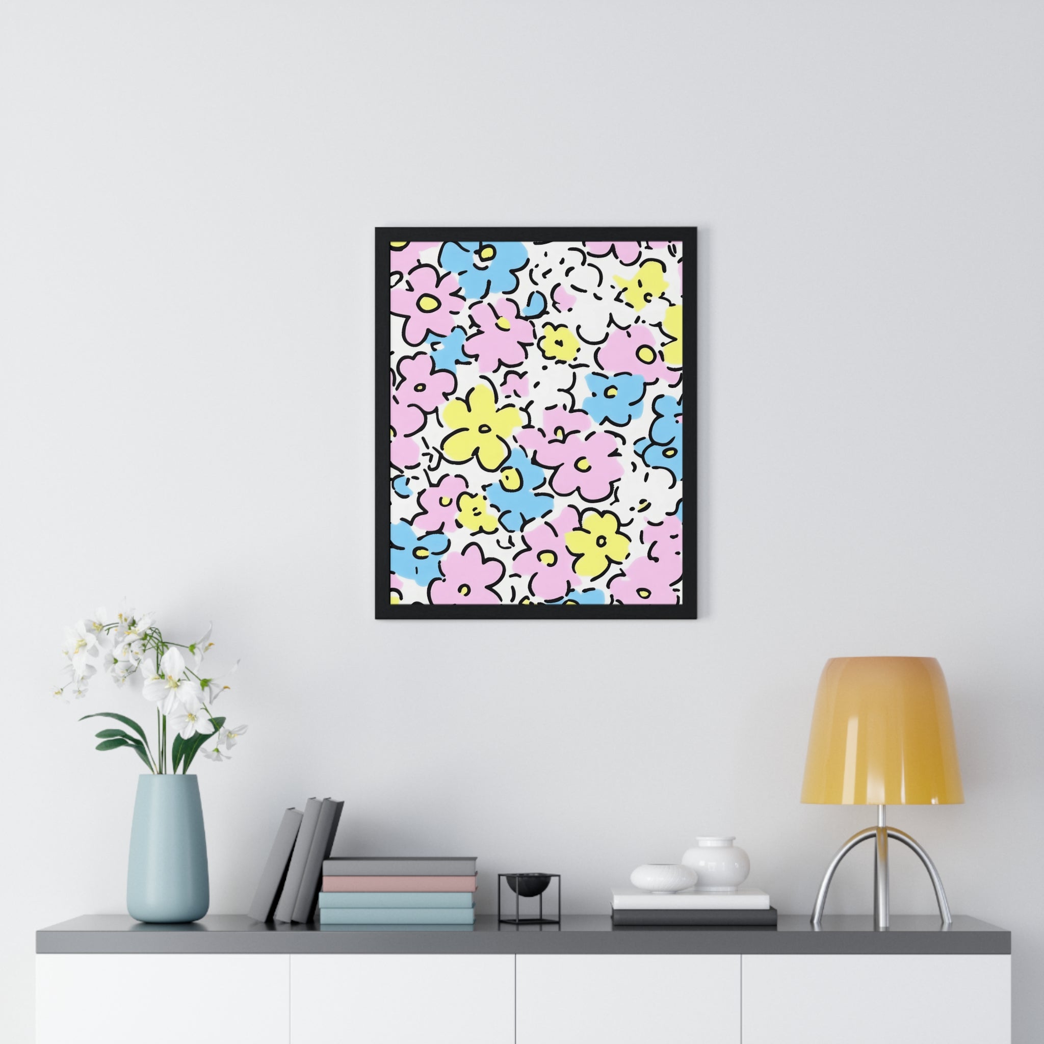 Printify Colorful Floral Framed Poster 2025