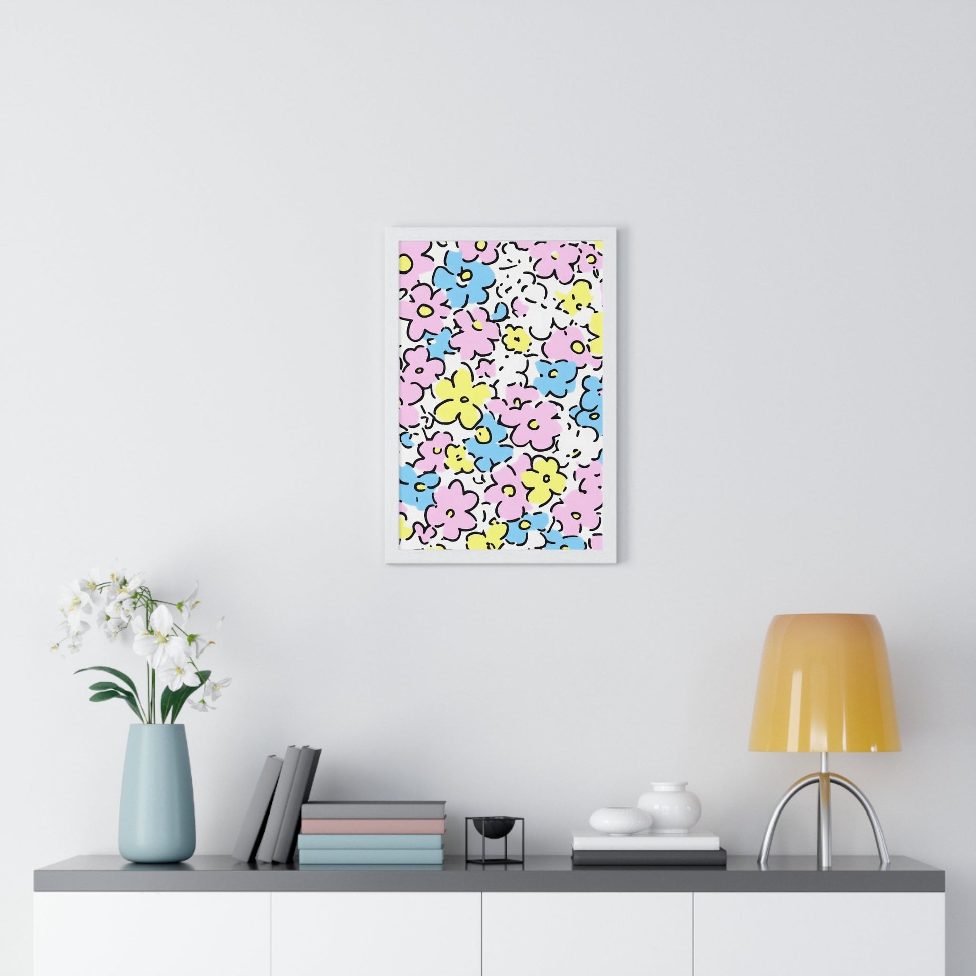 Printify Colorful Floral Framed Poster 2025