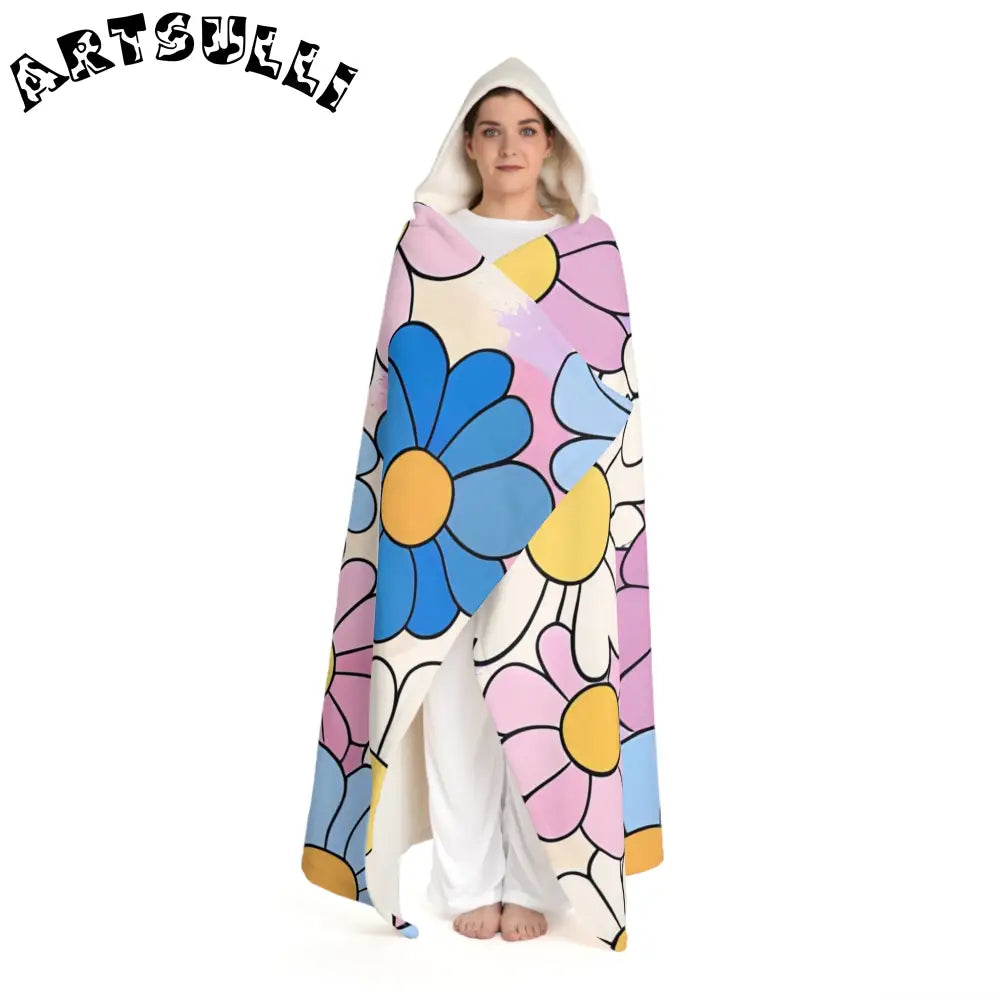 JAKKOUTTHEBXX Colorful Floral Hooded Sherpa Blanket 2025