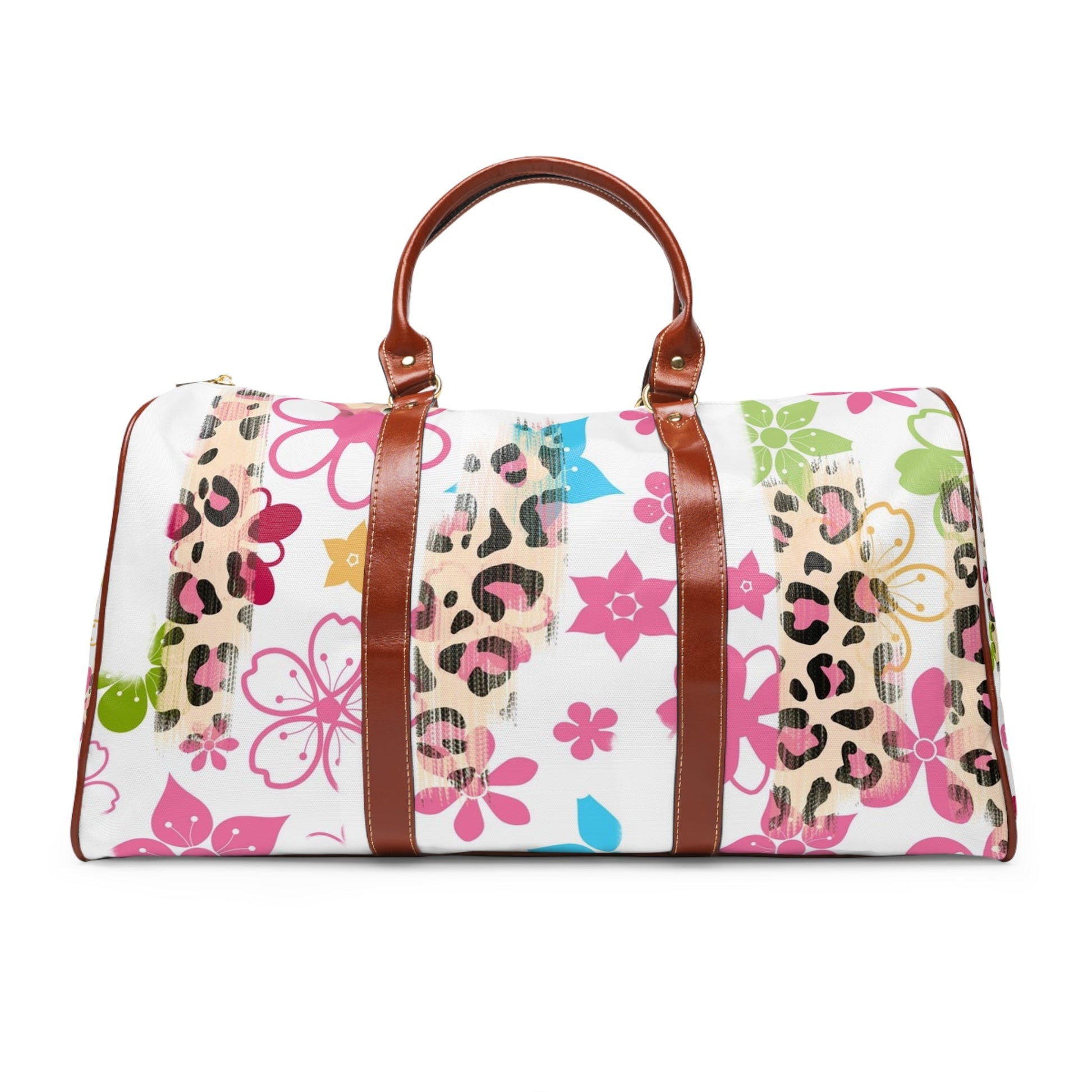Colorful Floral Leopard Travel Bag, Artsulli - Art is Long, Life is Short, Bags, , , , , , , 