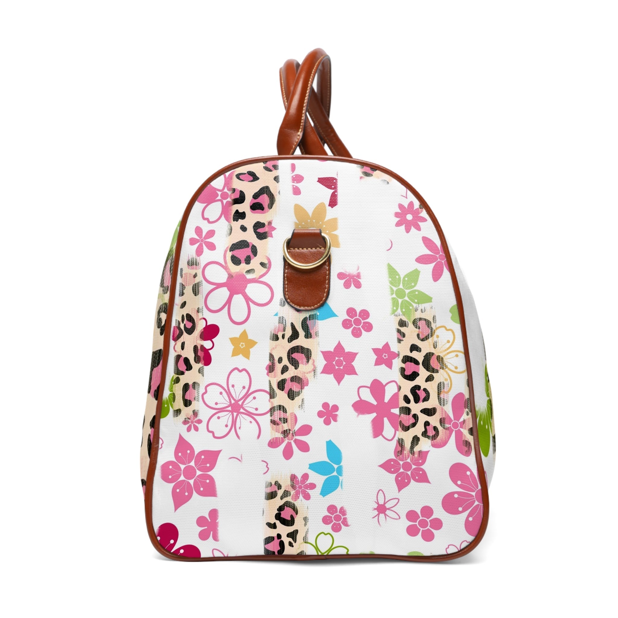 Colorful Floral Leopard Travel Bag, Artsulli - Art is Long, Life is Short, Bags, , , , , , , 