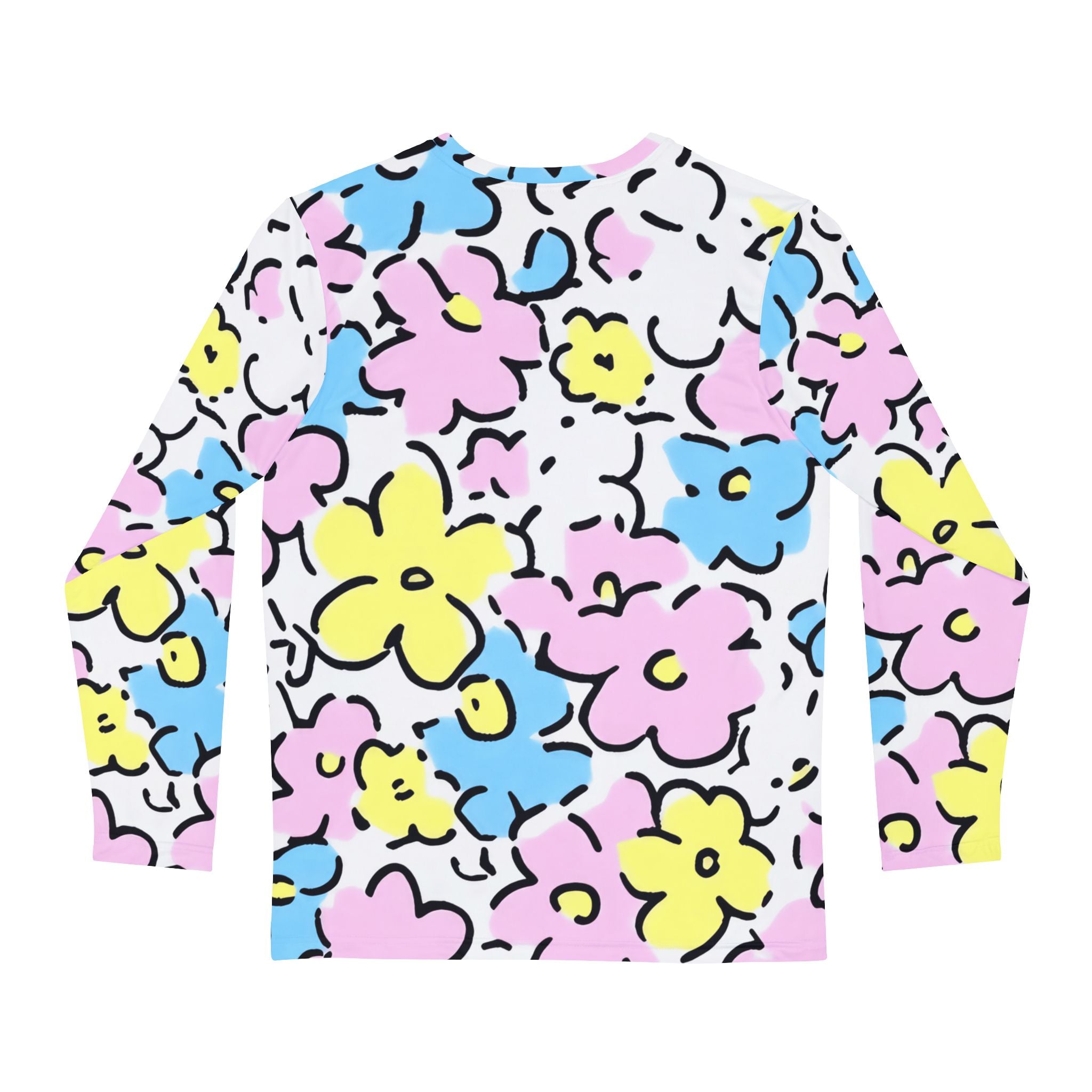 Colorful Floral Long Sleeve Shirt, Artsulli - Art is Long, Life is Short, All Over Prints, , , , , , , 