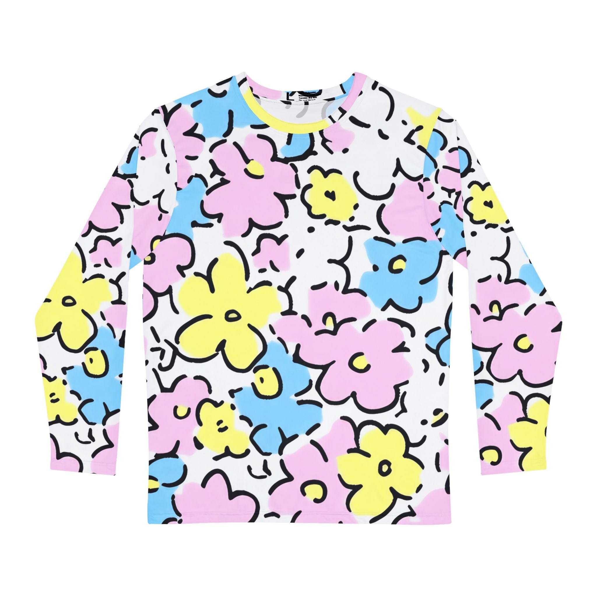 Printify Colorful Floral Long Sleeve Shirt 2025