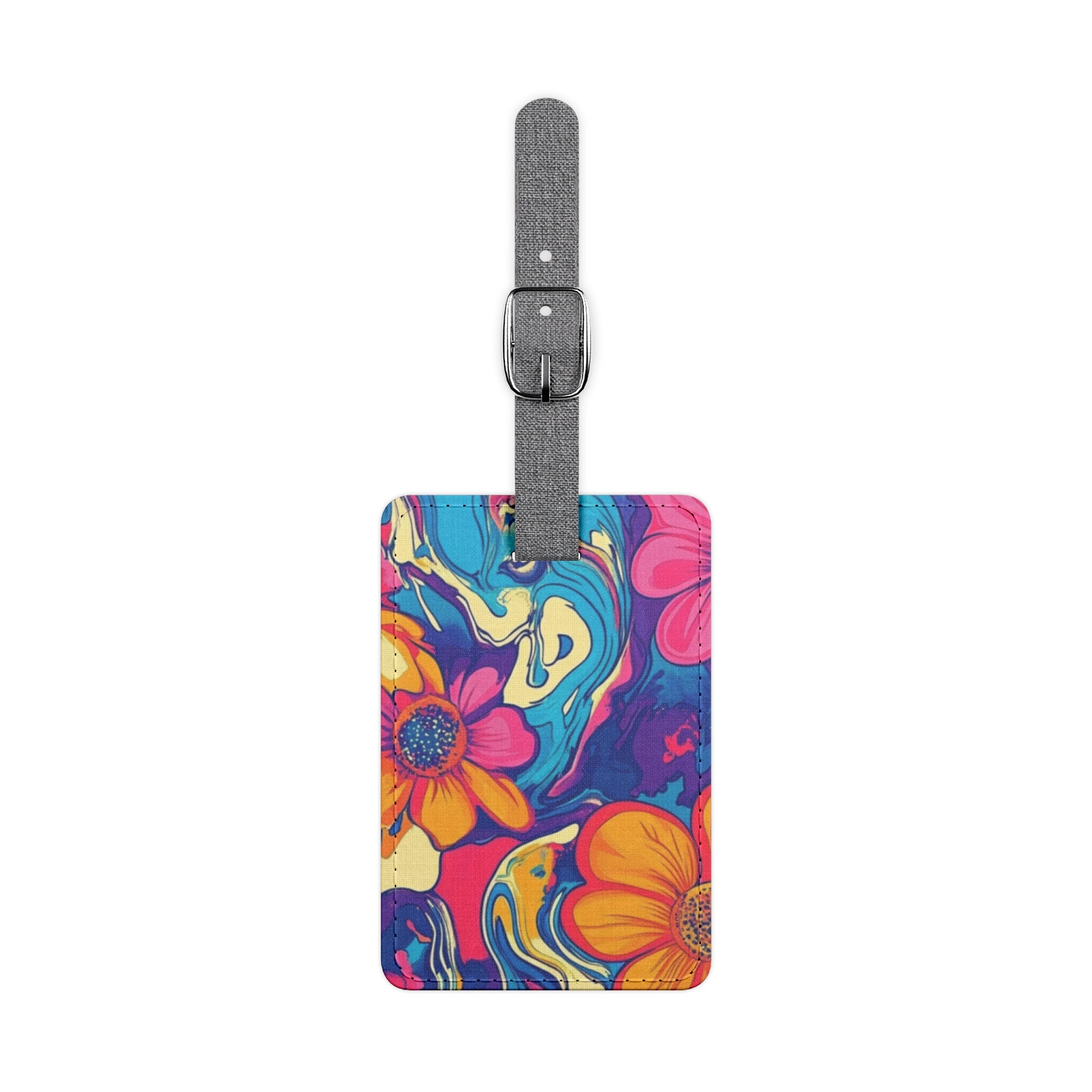 Printify Colorful Floral Luggage Tag 2025