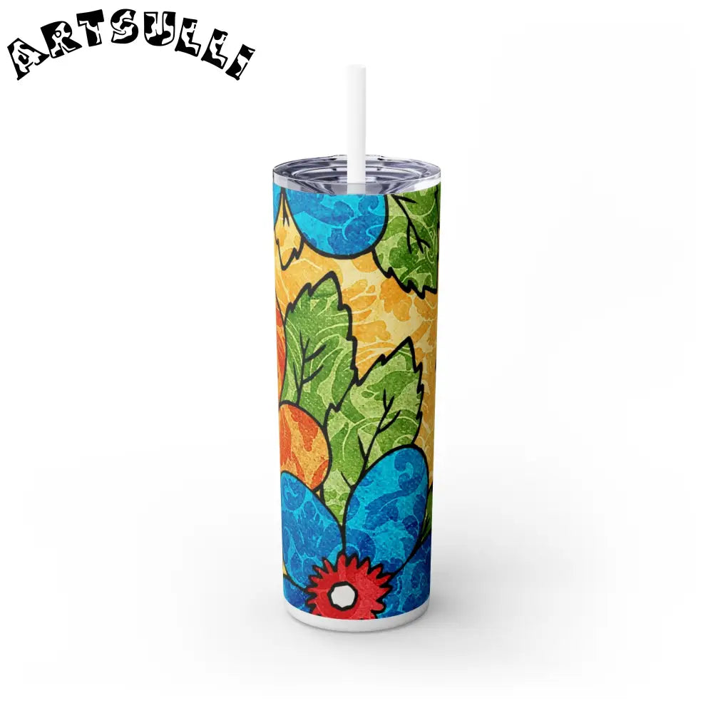 Colorful Floral Maars Personalized Skinny Tumbler, Artsulli - Art is Long, Life is Short, Mug, , , , , , , 