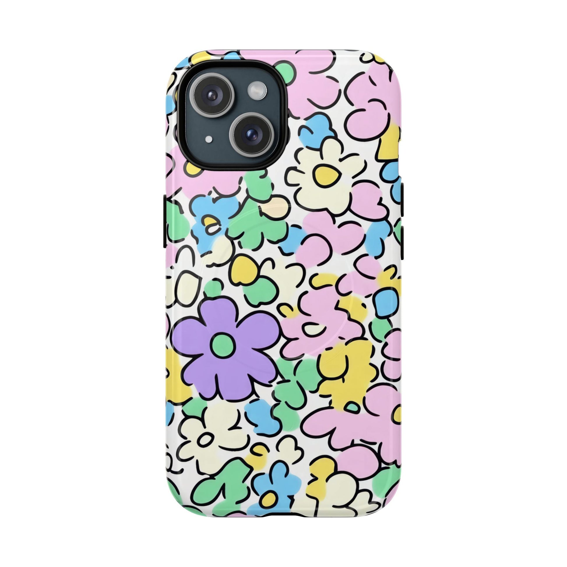 Colorful Floral MagSafe Phone Case, Artsulli - Art is Long, Life is Short, Phone Case, Size, iPhone 15, Surface, Glossy, , , 16154723007154355794