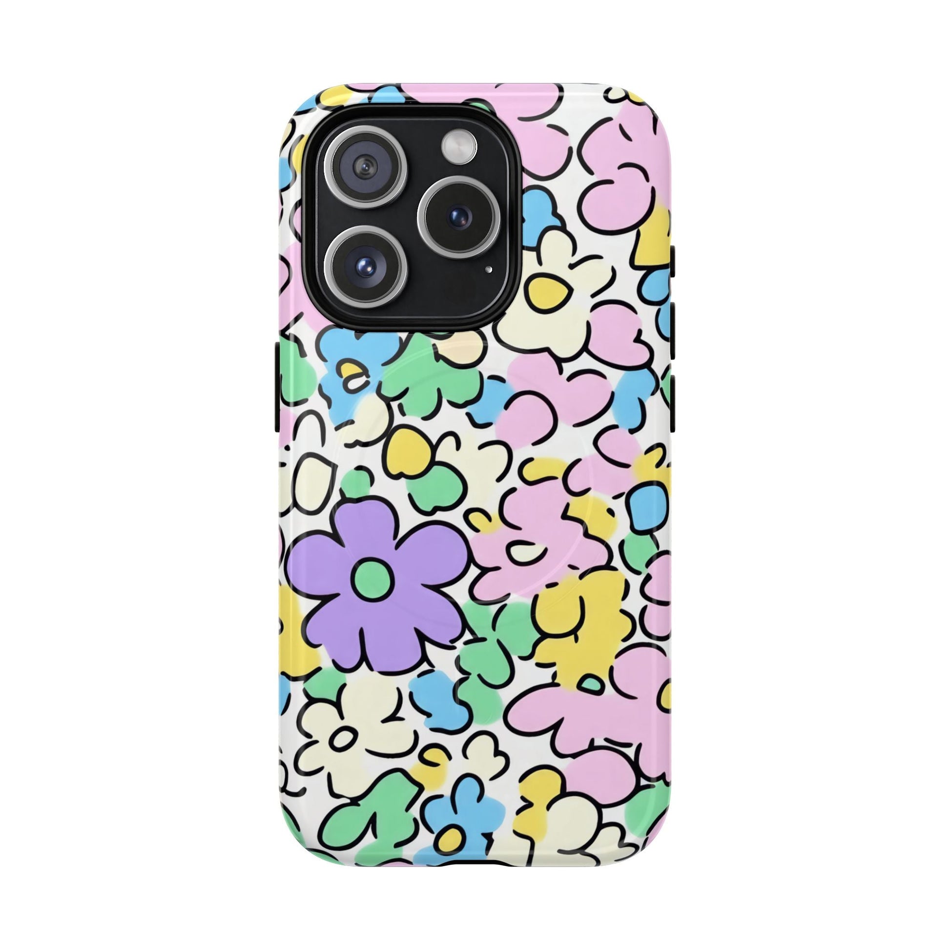 Colorful Floral MagSafe Phone Case, Artsulli - Art is Long, Life is Short, Phone Case, Size, iPhone 15 Pro, Surface, Glossy, , , 33898781792877618610