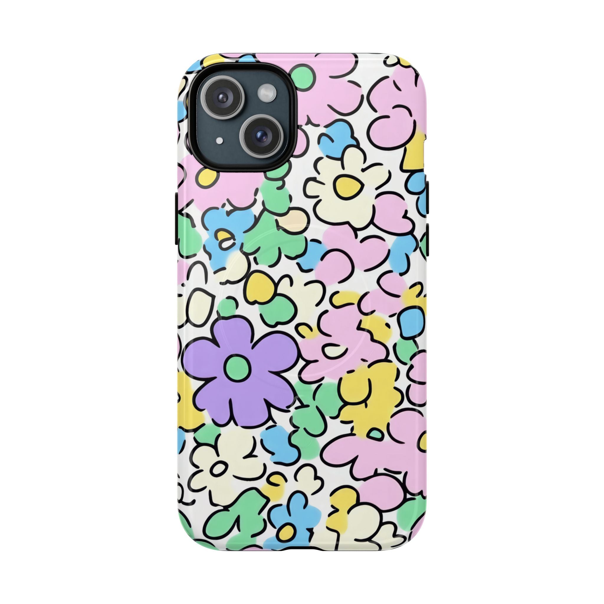 Colorful Floral MagSafe Phone Case, Artsulli - Art is Long, Life is Short, Phone Case, Size, iPhone 15 Plus, Surface, Glossy, , , 81330518569582538638