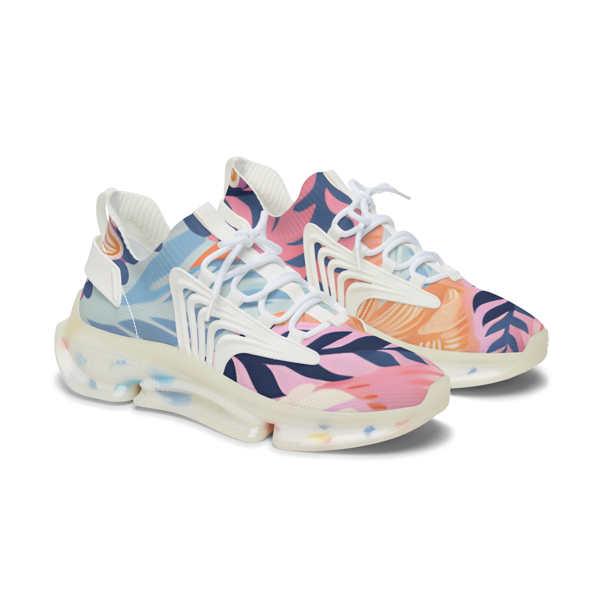 Colorful Floral Mesh Sneakers, Artsulli - Art is Long, Life is Short, Shoes, Color, White sole, Size, US 5.5, , , 23505572517061721759