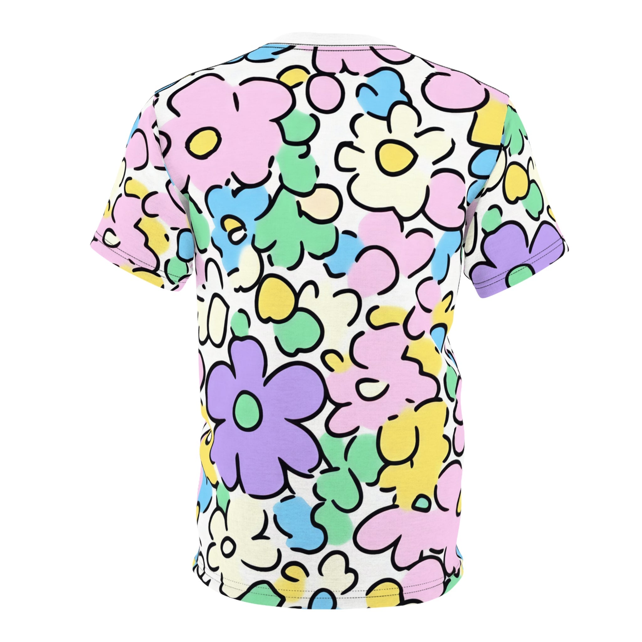 Colorful Floral Microfiber T-Shirt, Artsulli - Art is Long, Life is Short, All Over Prints, , , , , , , 