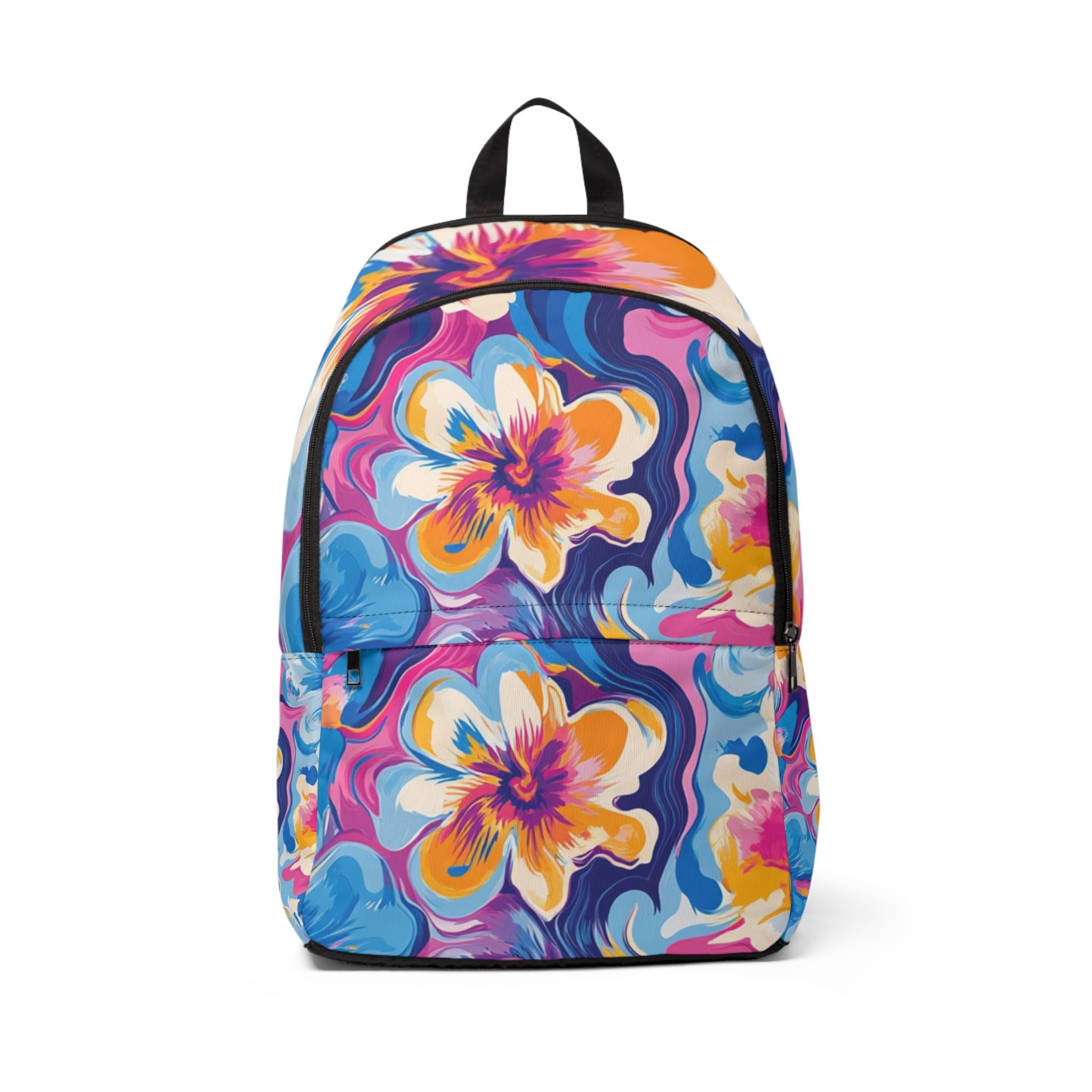 Colorful Floral Pattern Backpack, Artsulli - Art is Long, Life is Short, Bags, Size, One size, , , , , 28239191146994358026
