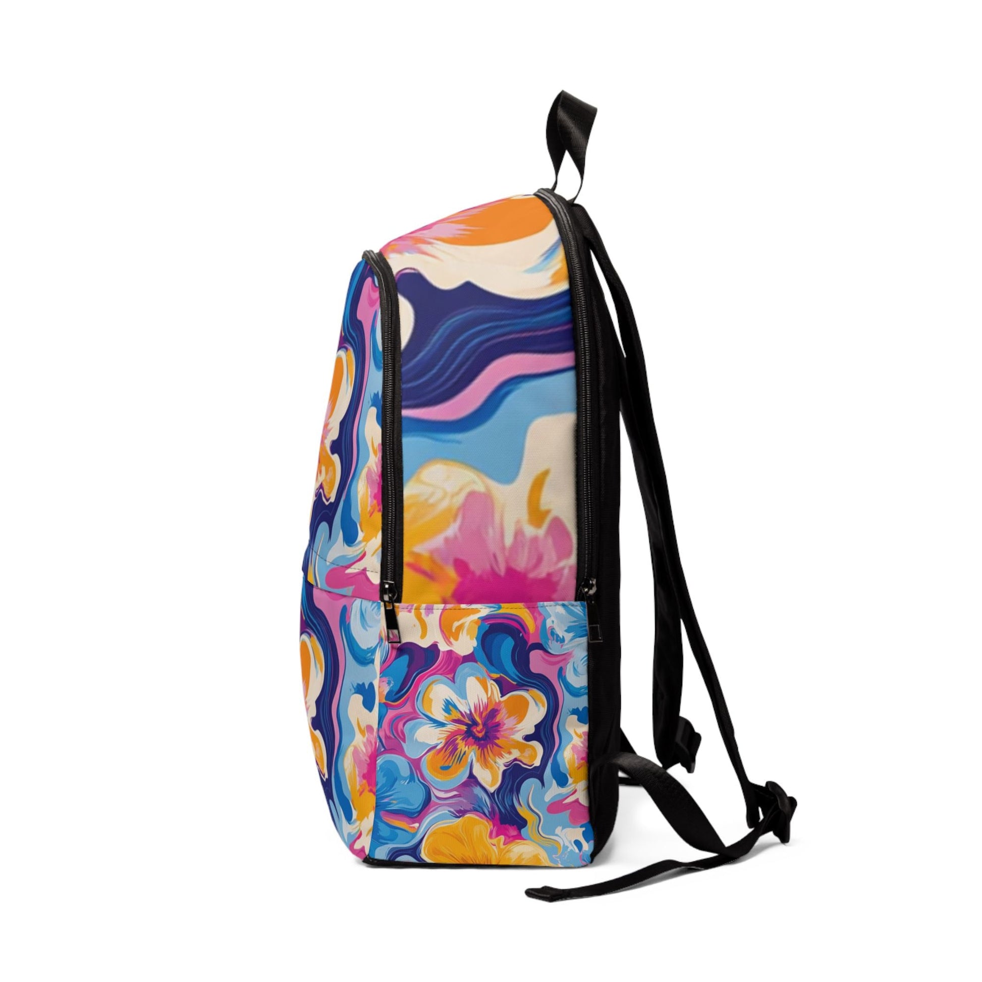 Colorful Floral Pattern Backpack, Artsulli - Art is Long, Life is Short, Bags, , , , , , , 