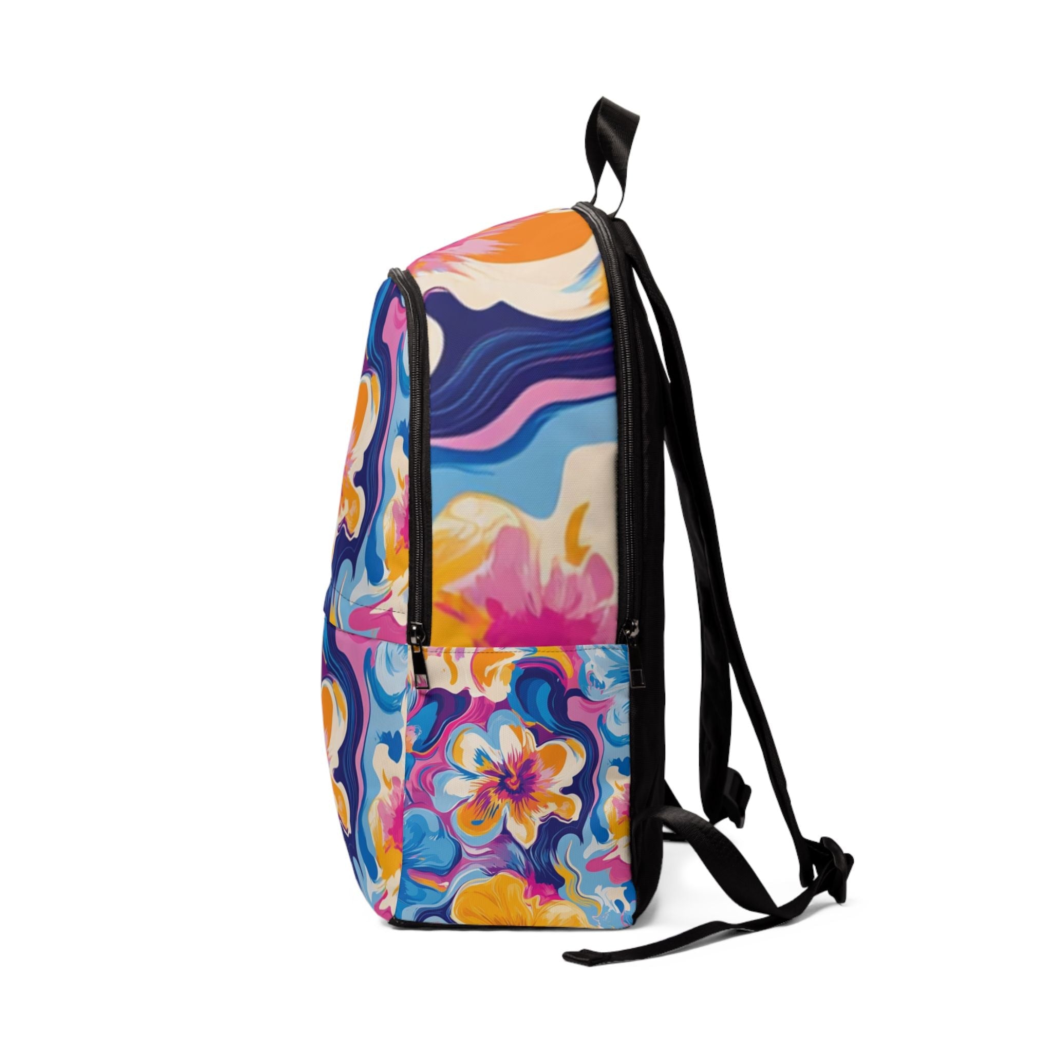 Colorful Floral Pattern Backpack, Artsulli - Art is Long, Life is Short, Bags, , , , , , , 