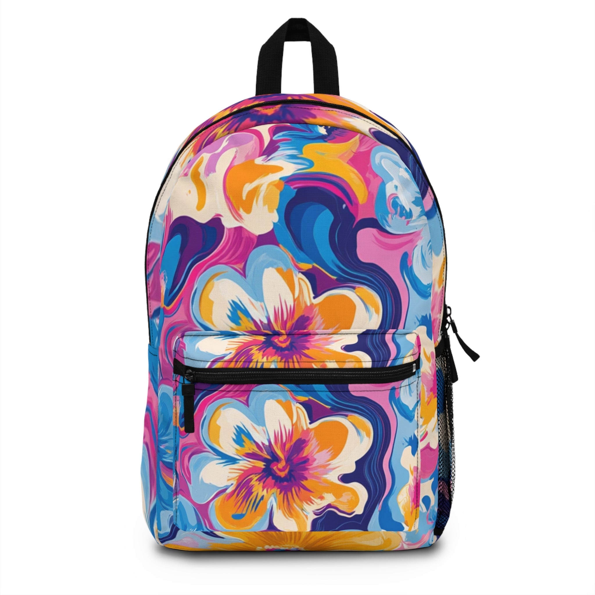 Colorful Floral Pattern Backpack, Artsulli - Art is Long, Life is Short, Bags, Size, One size, , , , , 31273773661926161142
