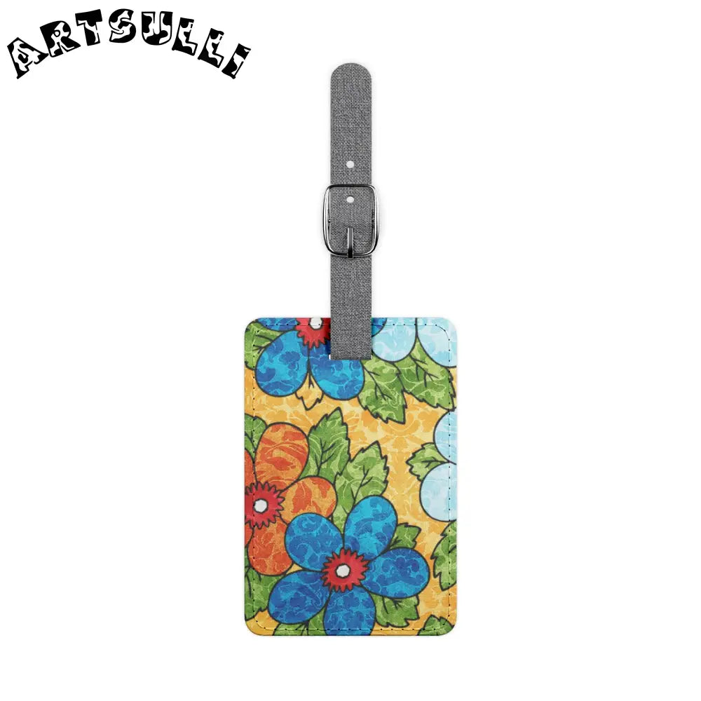 Colorful Floral Personalized Luggage Tag, Artsulli - Art is Long, Life is Short, Accessories, Size, One size, Shape, Rectangle, , , 11353753848767782773
