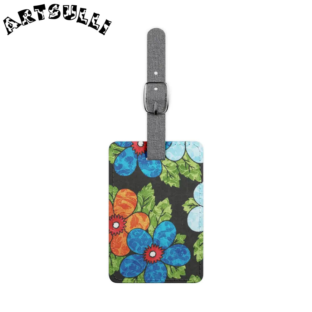 Colorful Floral Personalized Luggage Tag, Artsulli - Art is Long, Life is Short, Accessories, Size, One size, Shape, Rectangle, , , 60561132661885096775