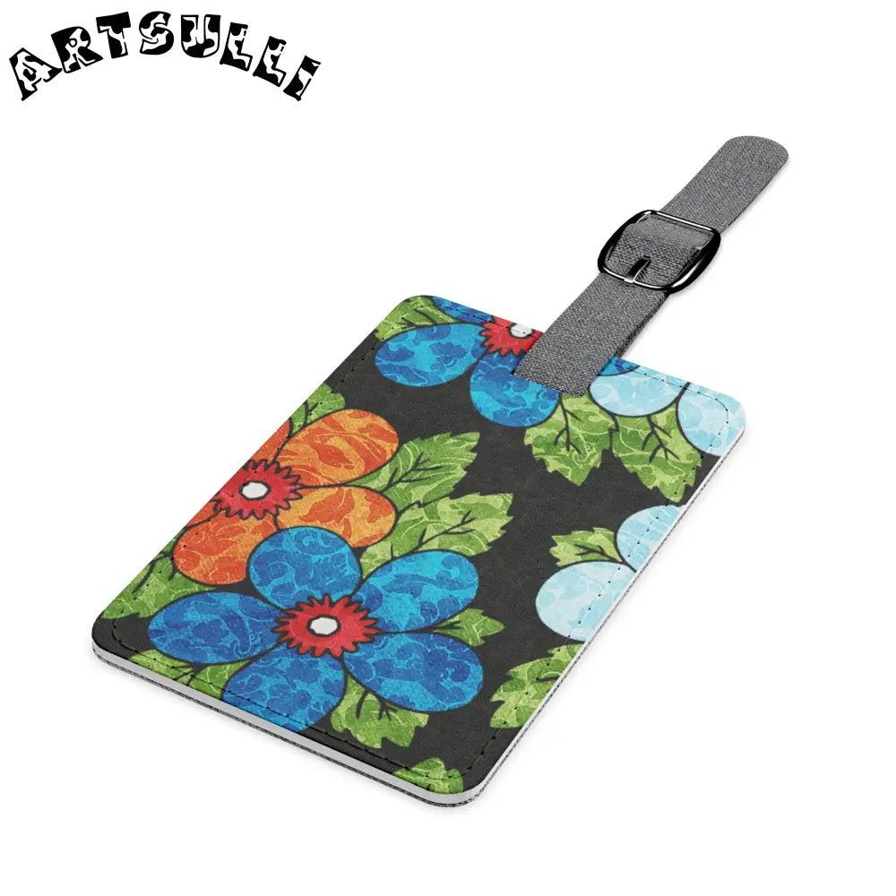 Colorful Floral Personalized Luggage Tag, Artsulli - Art is Long, Life is Short, Accessories, , , , , , , 
