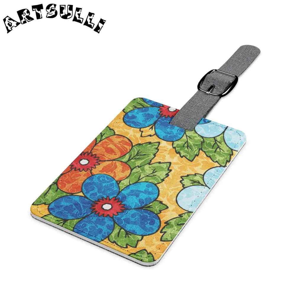 Colorful Floral Personalized Luggage Tag, Artsulli - Art is Long, Life is Short, Accessories, , , , , , , 