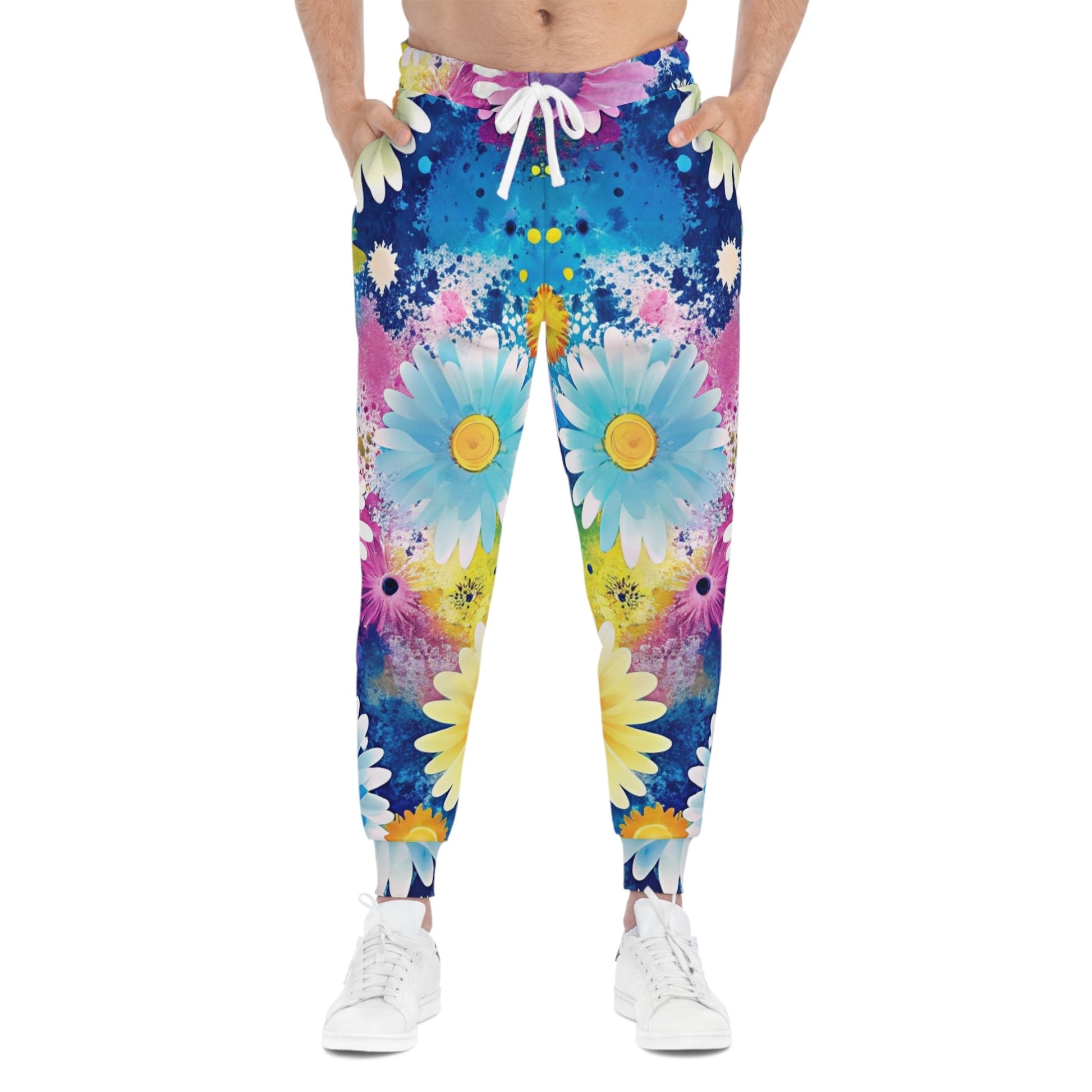 Colorful Floral Print Joggers, Artsulli - Art is Long, Life is Short, All Over Prints, , , , , , , 