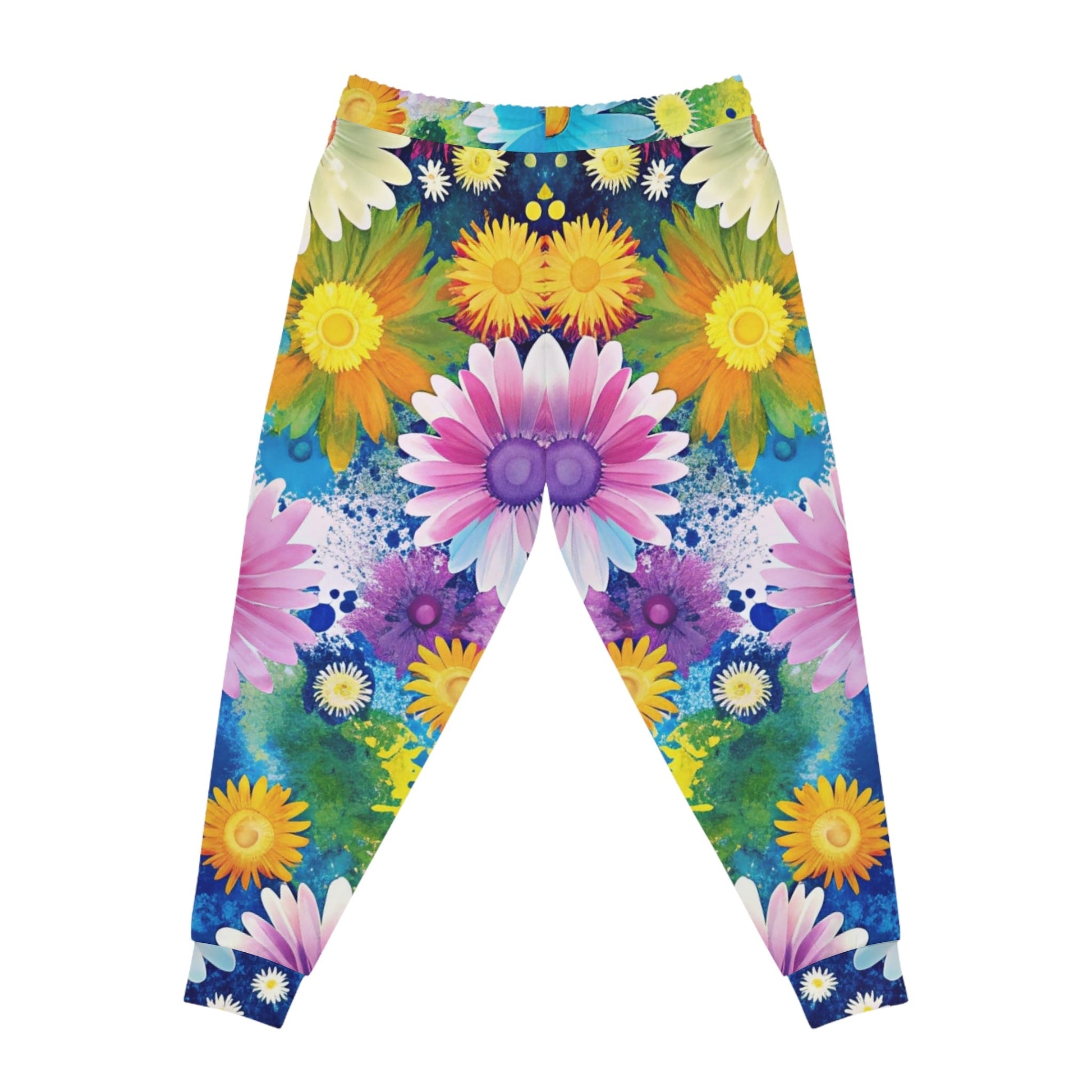 Colorful Floral Print Joggers, Artsulli - Art is Long, Life is Short, All Over Prints, , , , , , , 