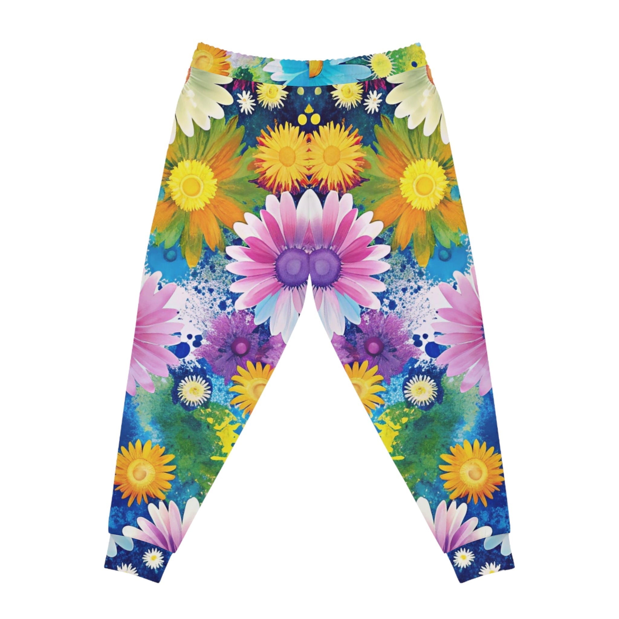 Colorful Floral Print Joggers, Artsulli - Art is Long, Life is Short, All Over Prints, , , , , , , 