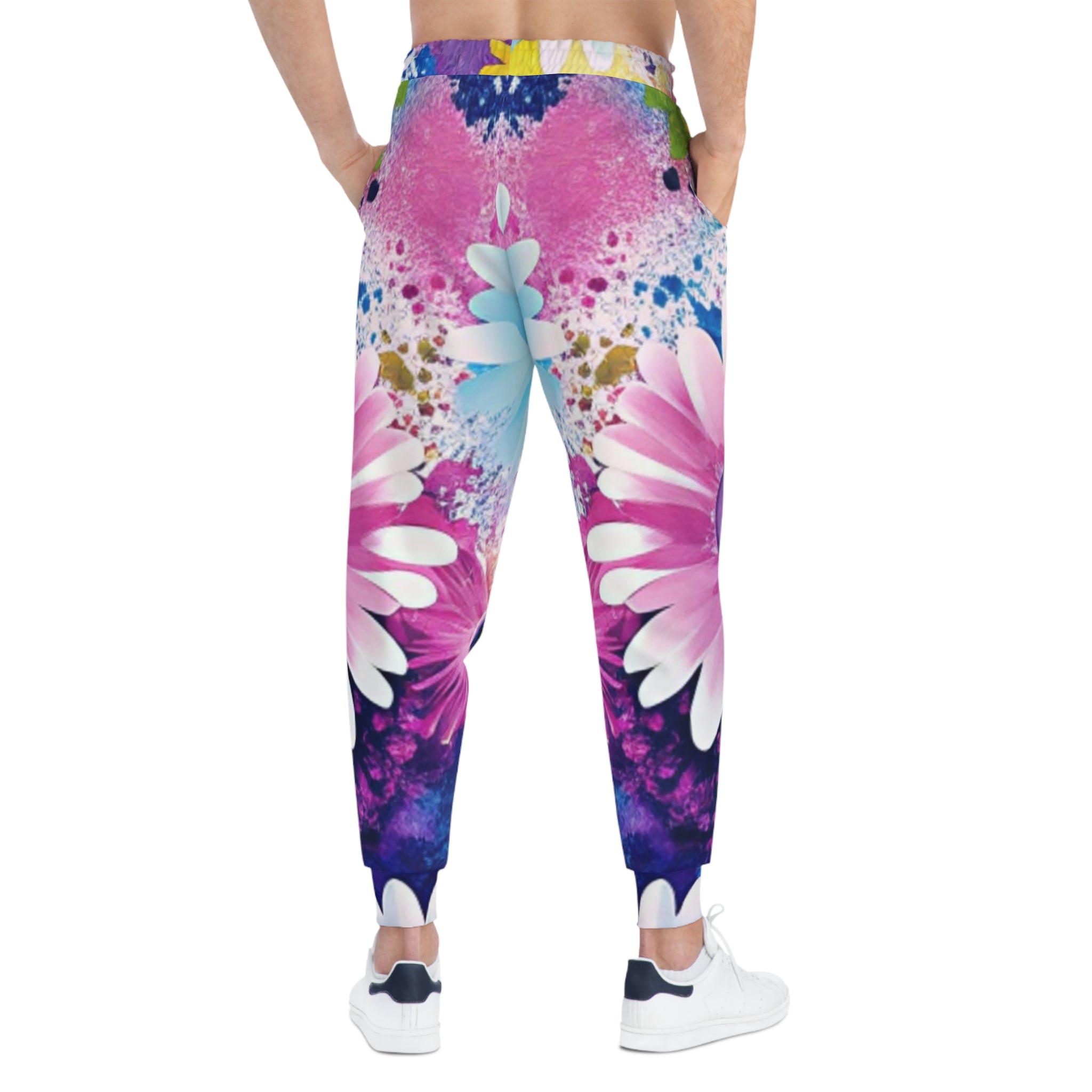 Colorful Floral Print Joggers, Artsulli - Art is Long, Life is Short, All Over Prints, , , , , , , 
