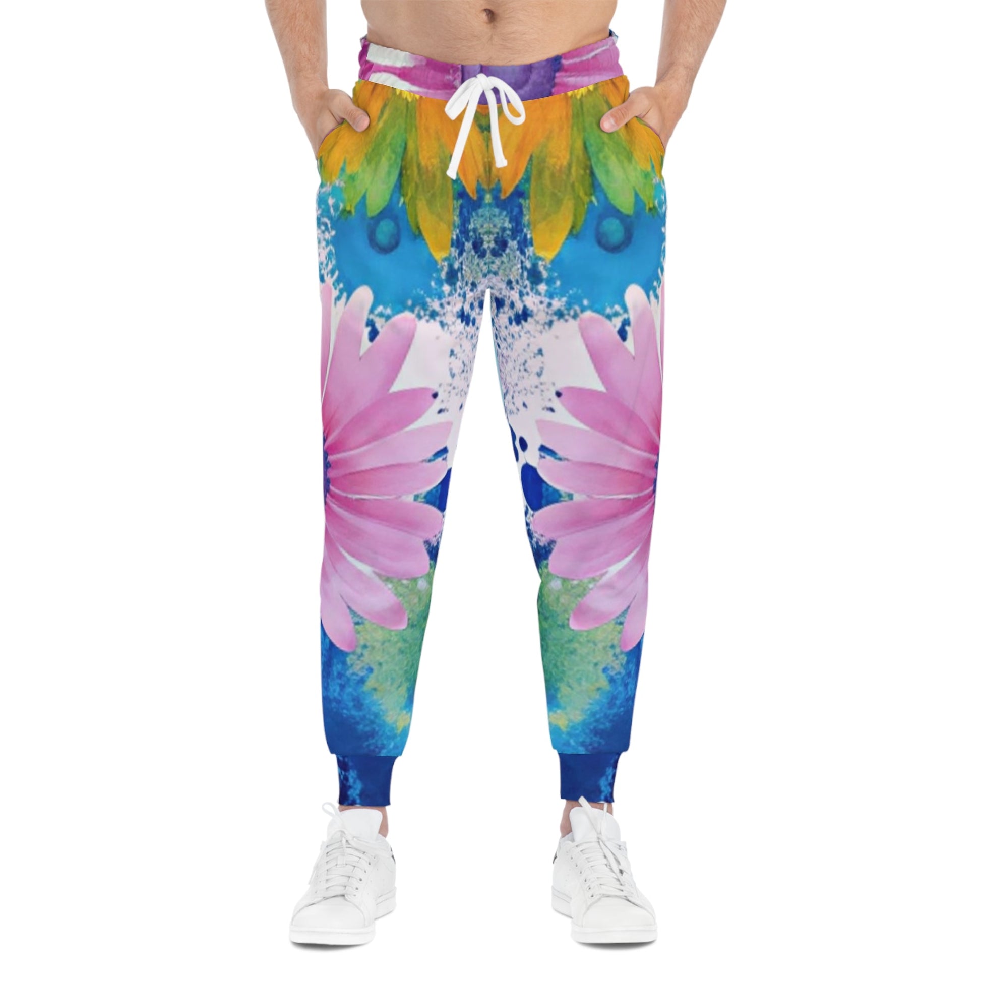 Colorful Floral Print Joggers, Artsulli - Art is Long, Life is Short, All Over Prints, , , , , , , 