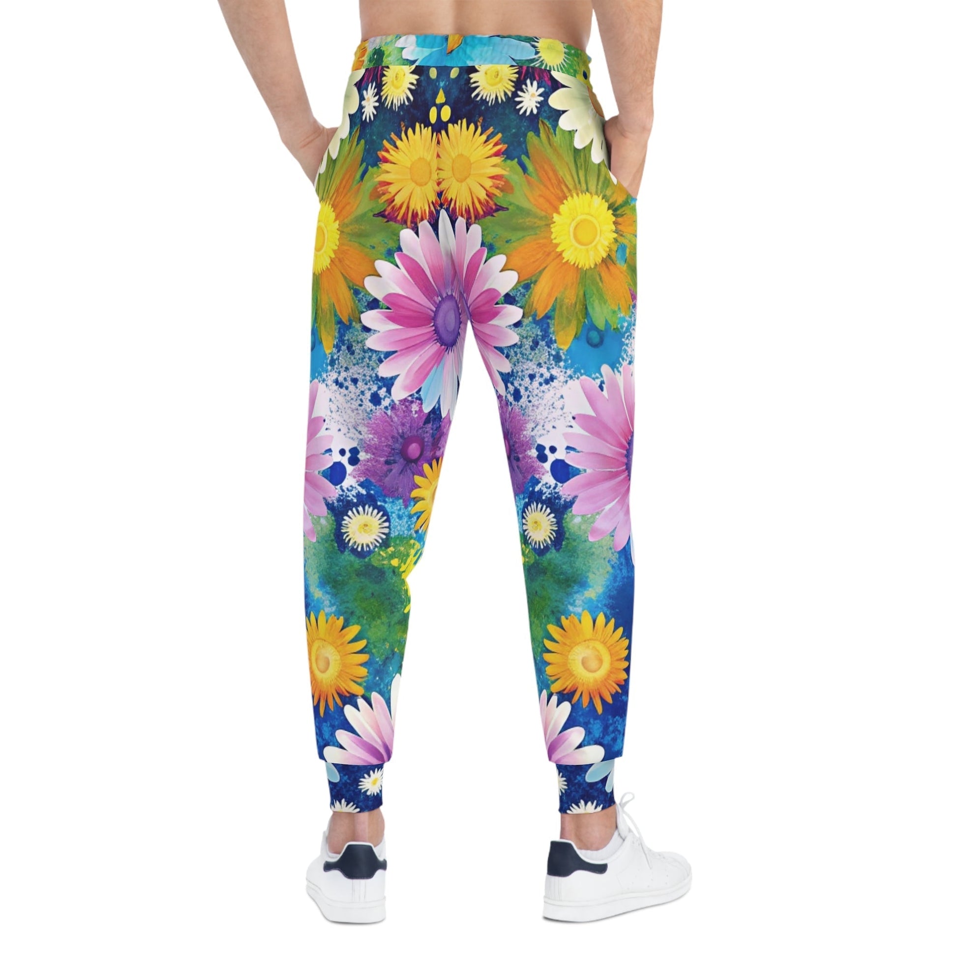 Colorful Floral Print Joggers, Artsulli - Art is Long, Life is Short, All Over Prints, , , , , , , 