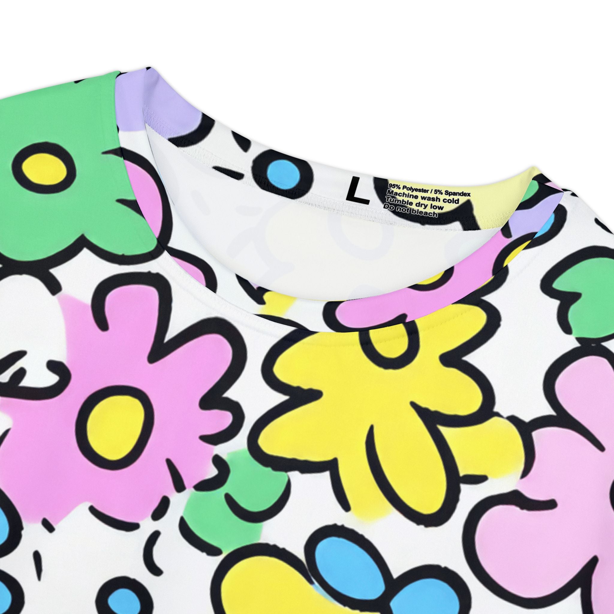 Colorful Floral Print T-Shirt, Artsulli - Art is Long, Life is Short, All Over Prints, , , , , , , 
