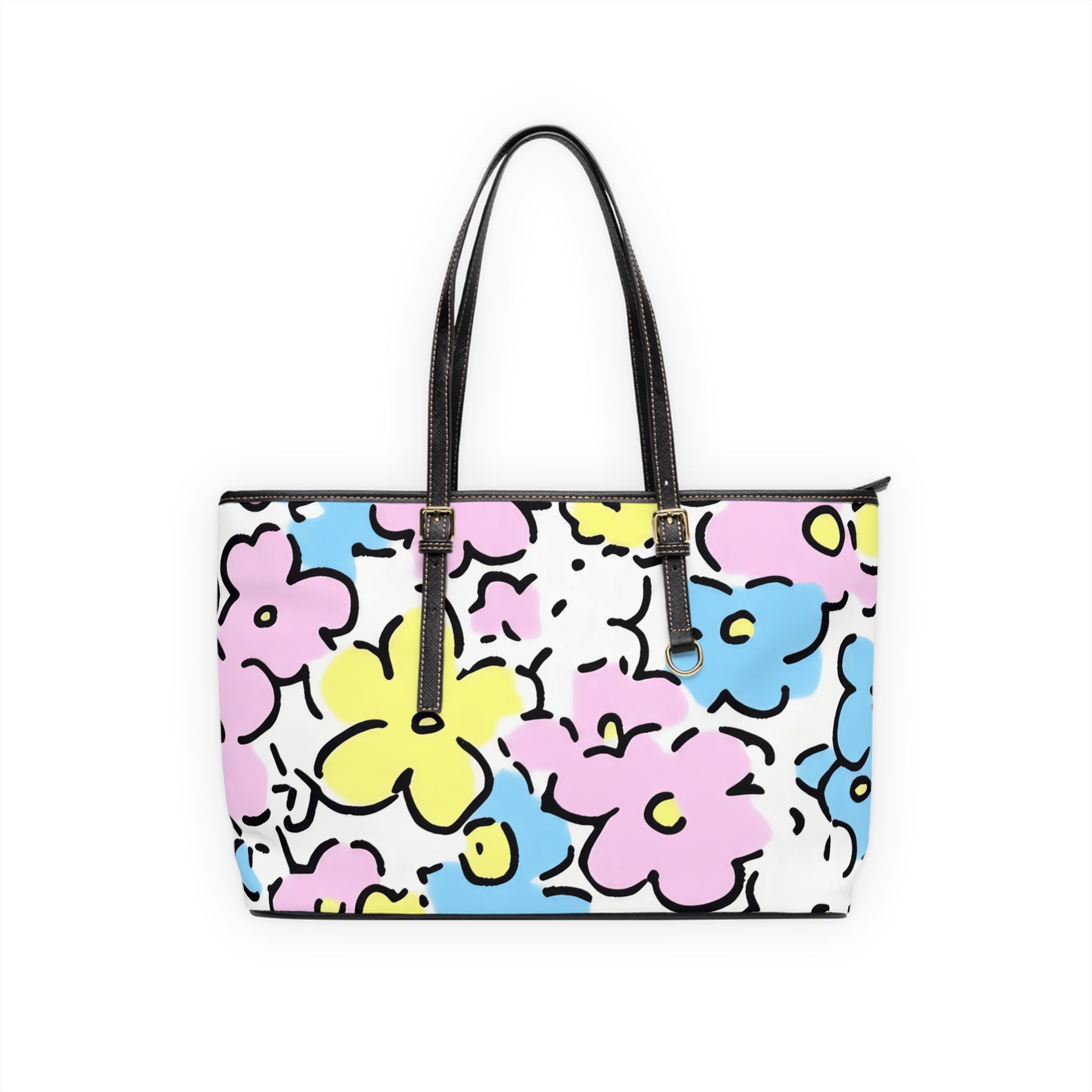 Printify Colorful Floral PU Leather Shoulder Bag 2025