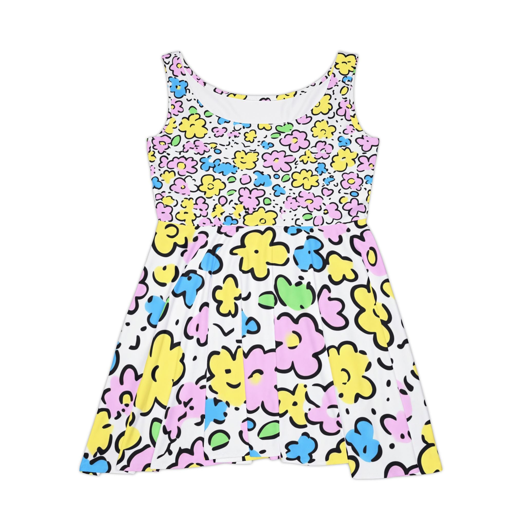 Printify Colorful Floral Skater Dress 2025