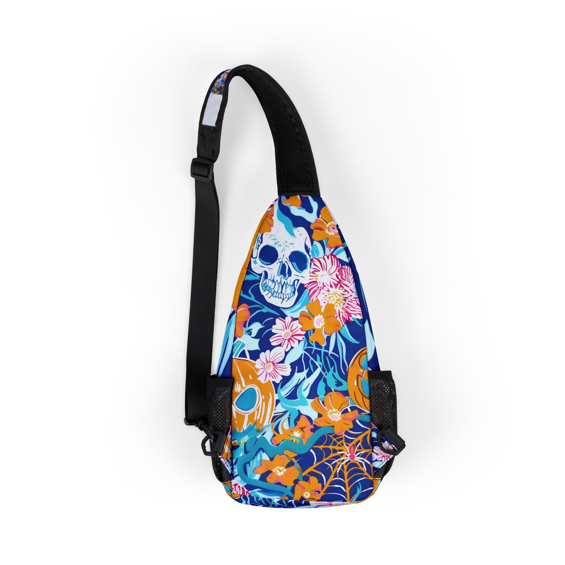 Colorful Floral Skull Chest Bag, Artsulli - Art is Long, Life is Short, Bags, , , , , , , 