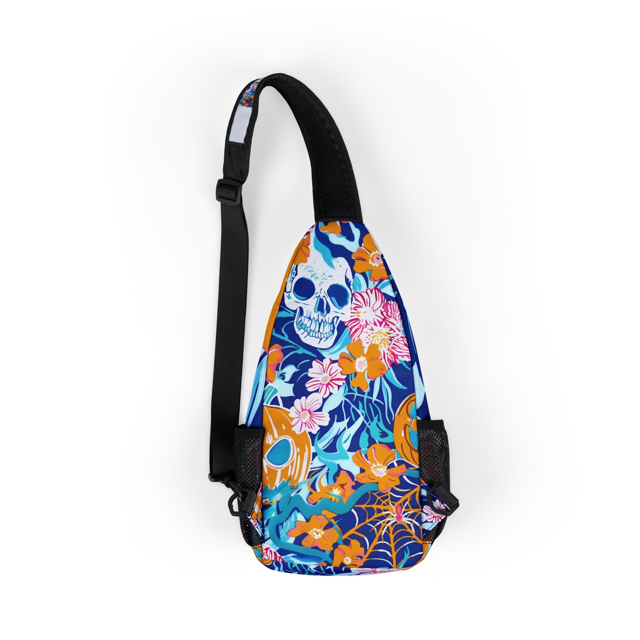 Colorful Floral Skull Chest Bag, Artsulli - Art is Long, Life is Short, Bags, , , , , , , 