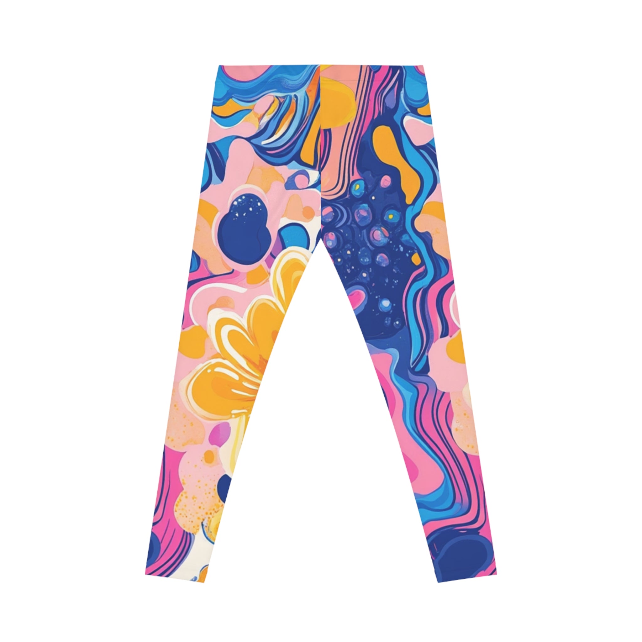Colorful Floral Swirl Casual Leggings, Artsulli - Art is Long, Life is Short, All Over Prints, , , , , , , 