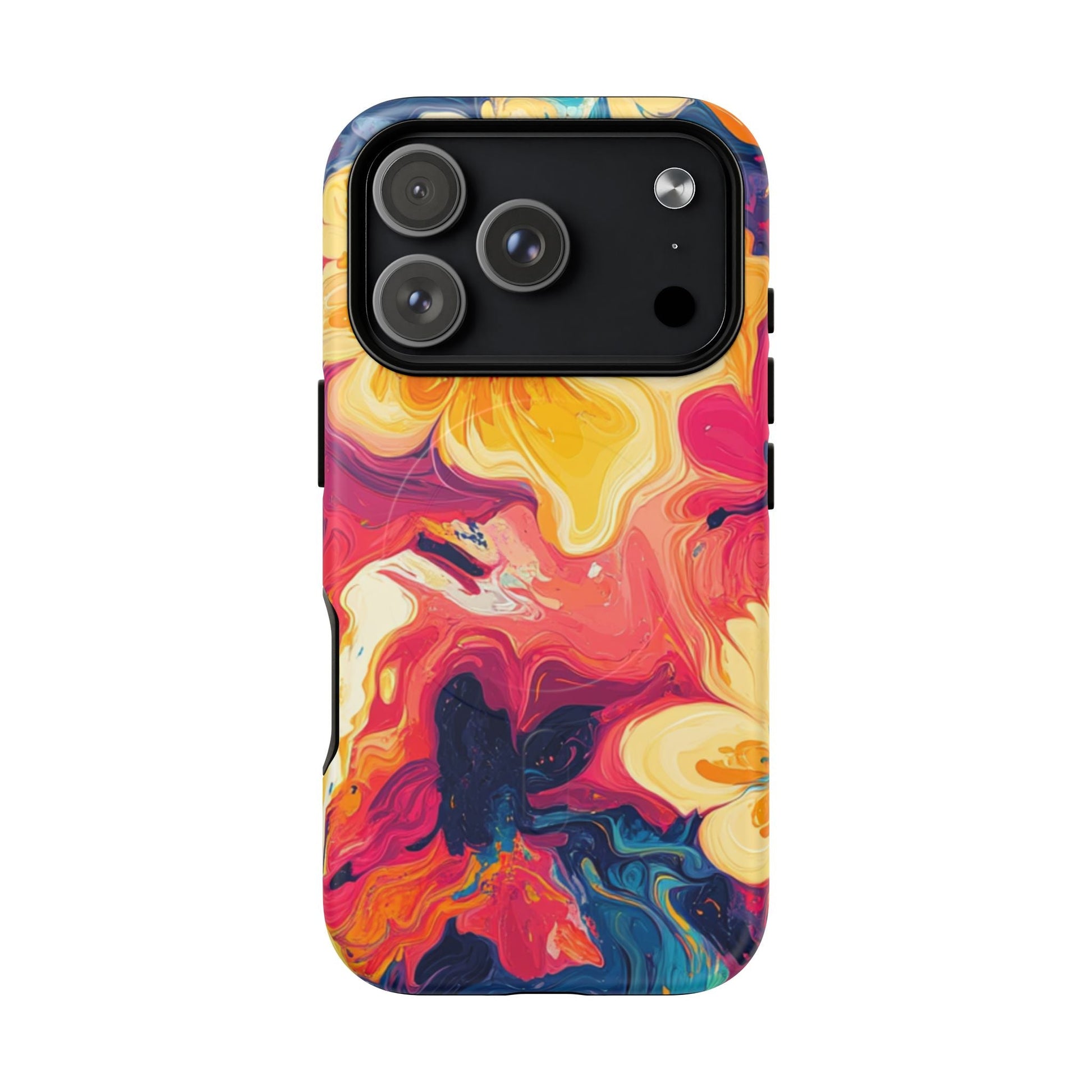 Colorful Floral Swirl MagSafe Phone Case, Artsulli - Art is Long, Life is Short, Phone Case, Size, iPhone 17 Pro, Surface, Matte, , , 19802630077306414824