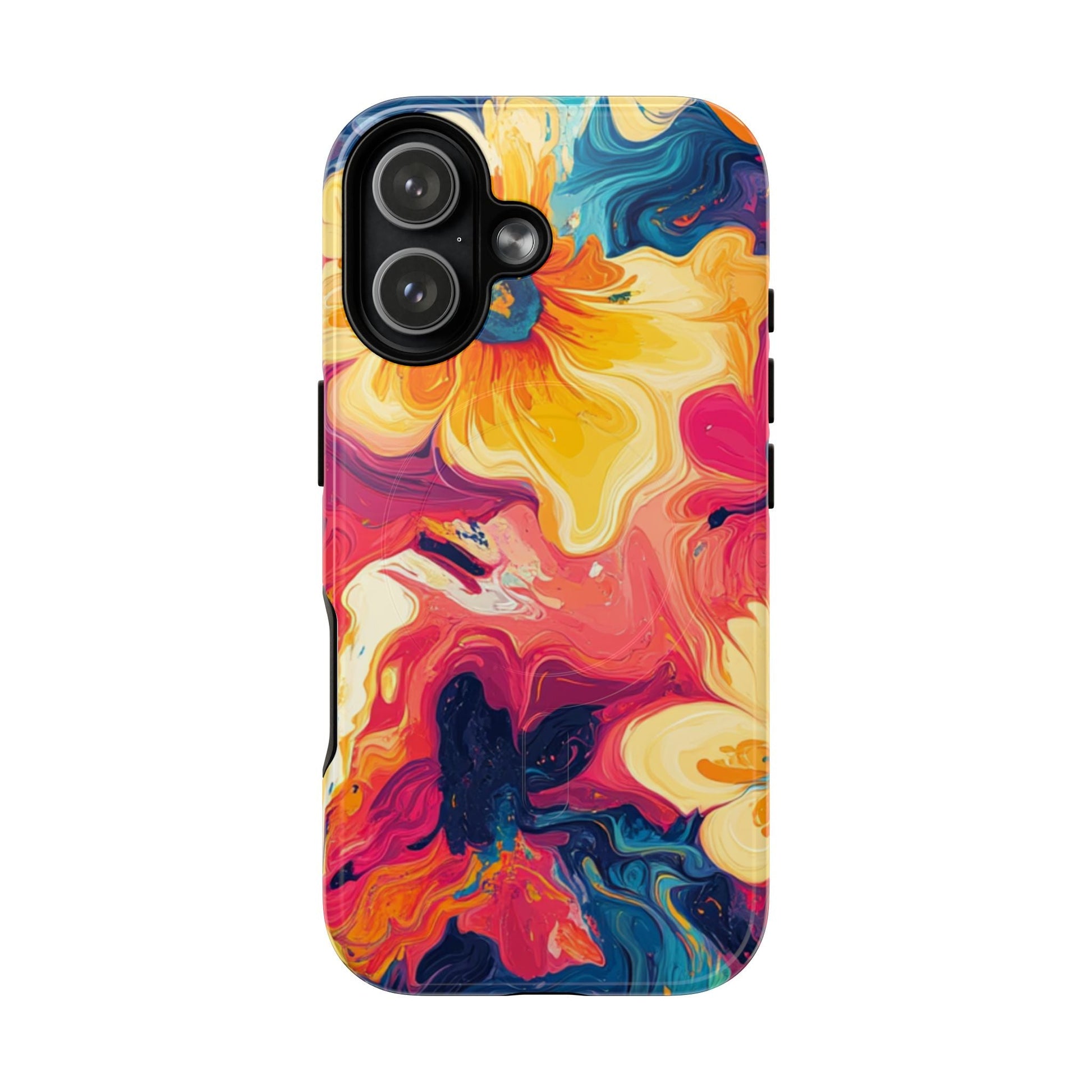 Colorful Floral Swirl MagSafe Phone Case, Artsulli - Art is Long, Life is Short, Phone Case, Size, iPhone 17, Surface, Glossy, , , 57153332842020111648