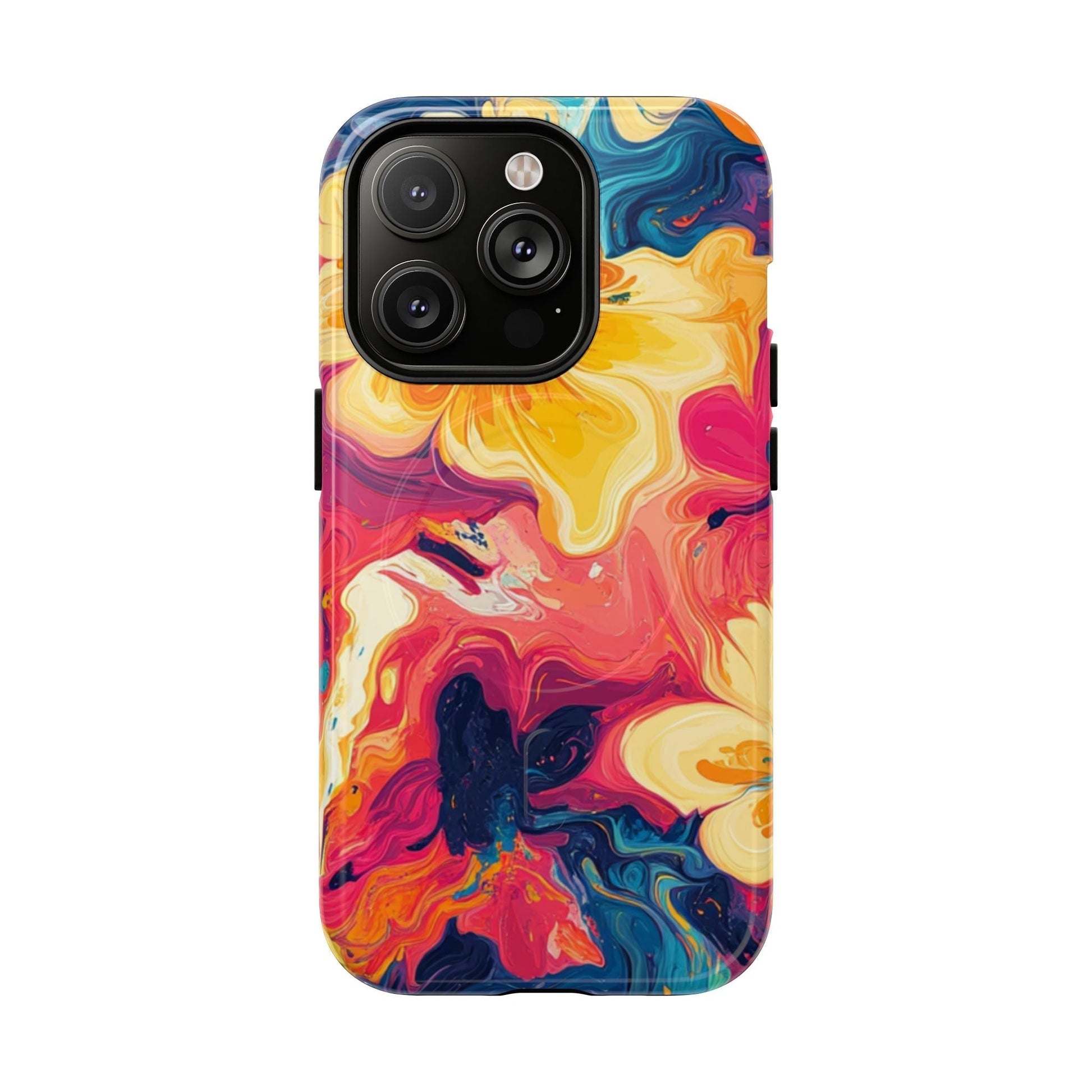 Colorful Floral Swirl MagSafe Phone Case, Artsulli - Art is Long, Life is Short, Phone Case, Size, iPhone 14 Pro, Surface, Glossy, , , 21244521217529718593