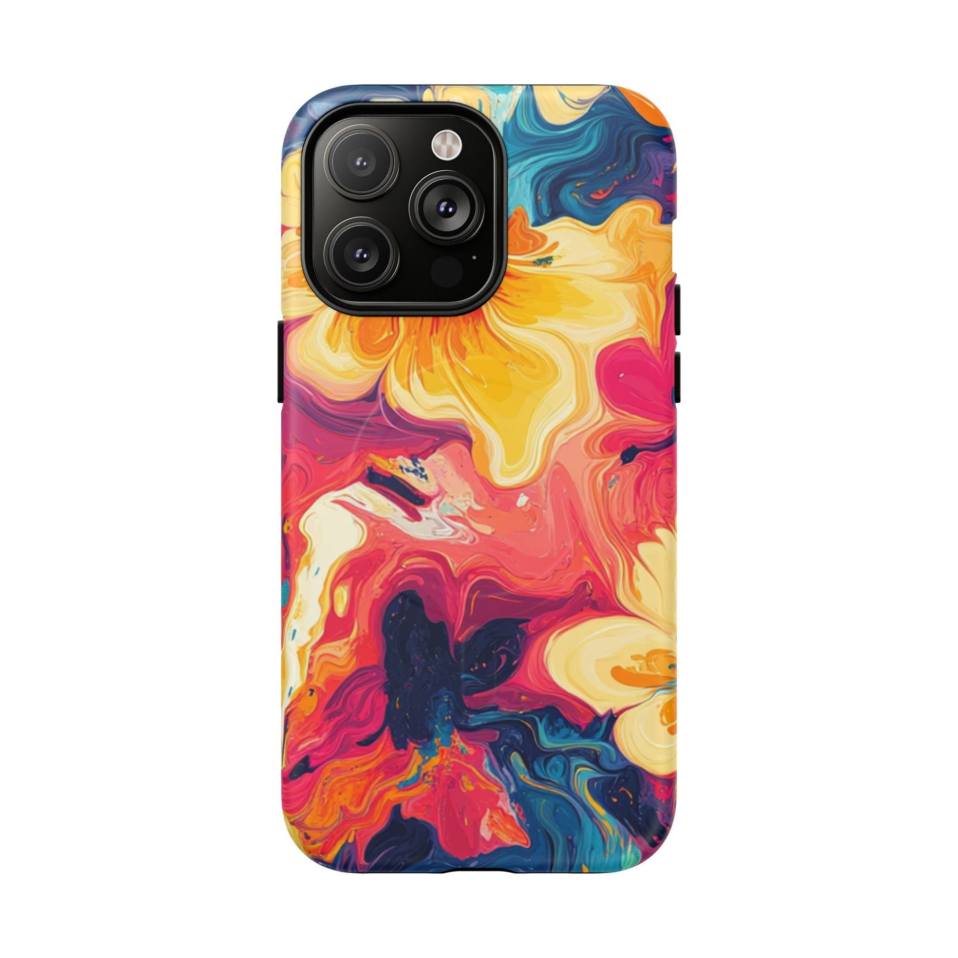 Colorful Floral Swirl MagSafe Phone Case, Artsulli - Art is Long, Life is Short, Phone Case, Size, iPhone 14 Pro Max, Surface, Matte, , , 18314916490454772682