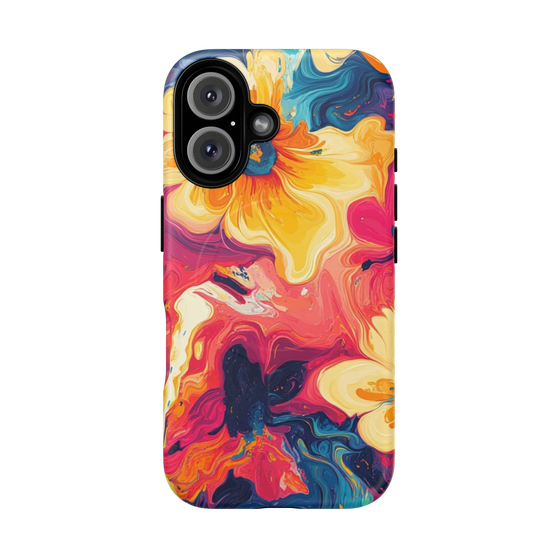 Colorful Floral Swirl MagSafe Phone Case, Artsulli - Art is Long, Life is Short, Phone Case, Size, iPhone 16, Surface, Matte, , , 94425005764727317364