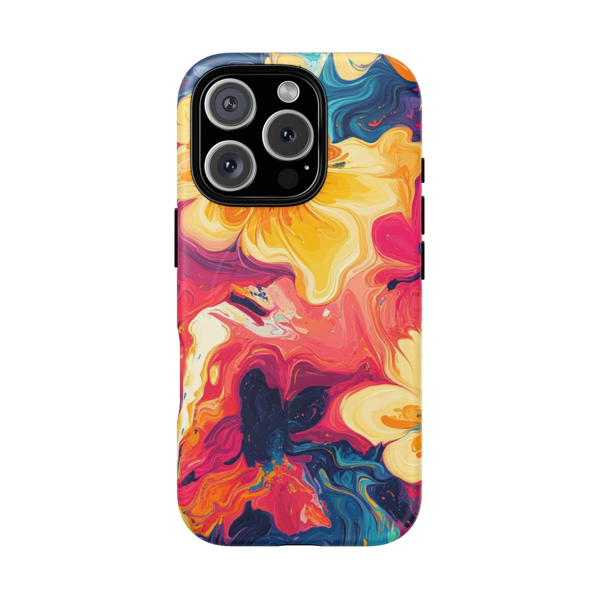 Colorful Floral Swirl MagSafe Phone Case, Artsulli - Art is Long, Life is Short, Phone Case, Size, iPhone 16 Pro, Surface, Matte, , , 22638437682759839995