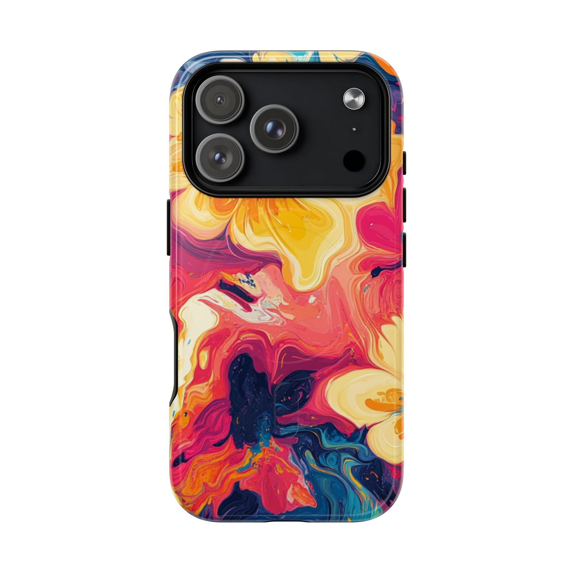 Colorful Floral Swirl MagSafe Phone Case, Artsulli - Art is Long, Life is Short, Phone Case, Size, iPhone 17 Pro, Surface, Glossy, , , 49565399548510283560