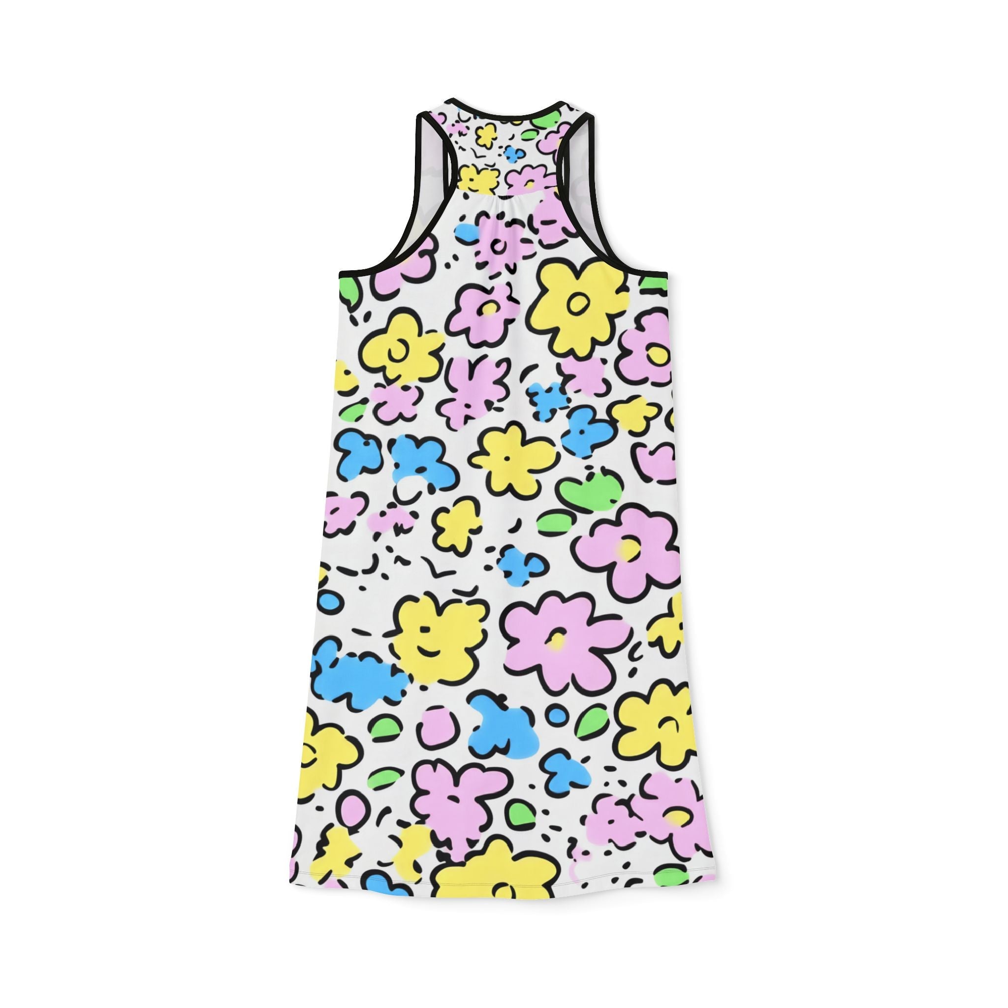 Colorful Floral Tank Dress, Artsulli - Art is Long, Life is Short, Tank Top, , , , , , , 