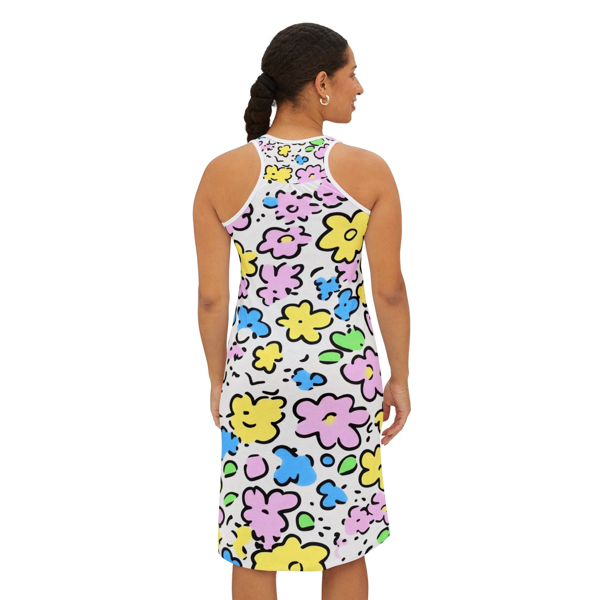 Colorful Floral Tank Dress, Artsulli - Art is Long, Life is Short, Tank Top, , , , , , , 