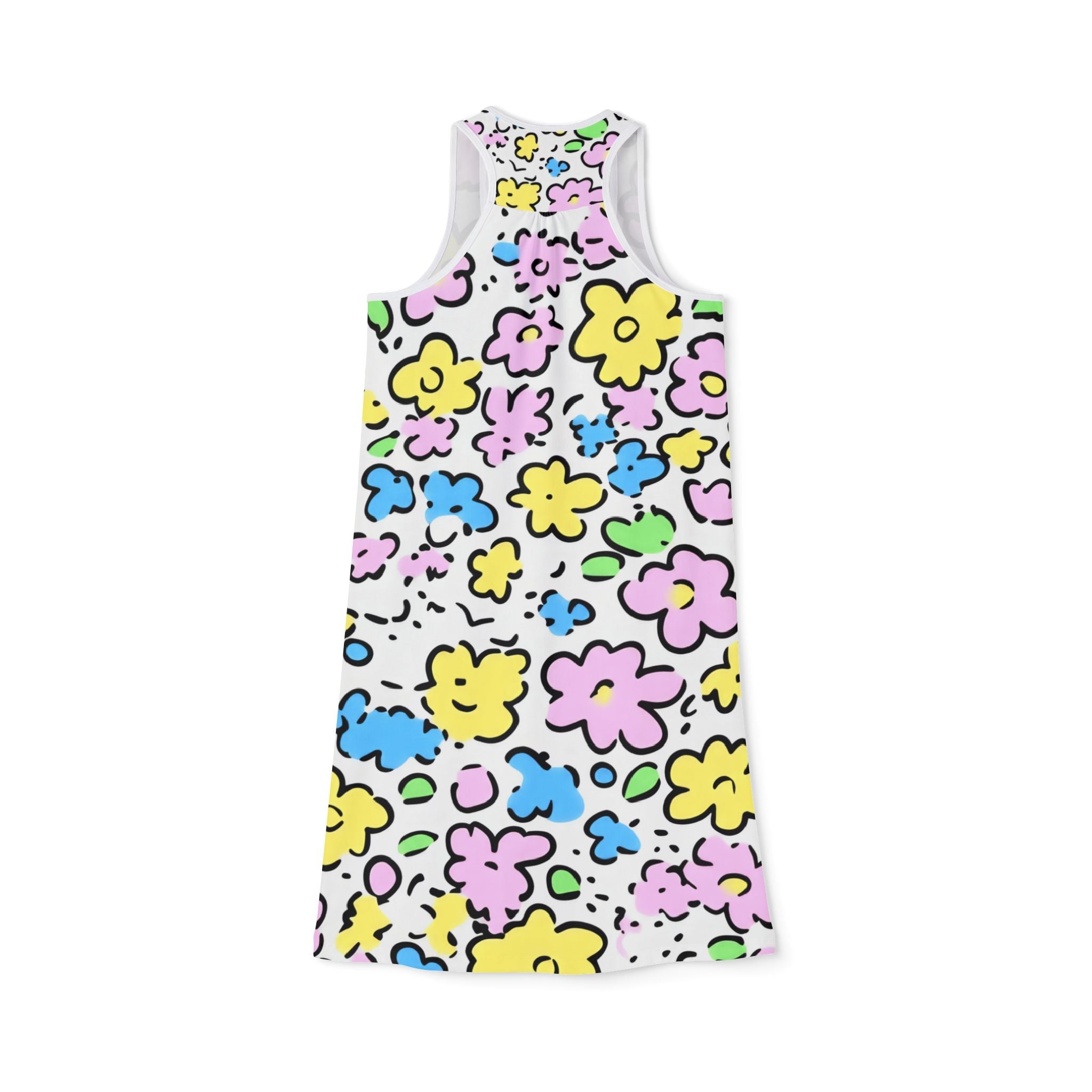 Colorful Floral Tank Dress, Artsulli - Art is Long, Life is Short, Tank Top, , , , , , , 