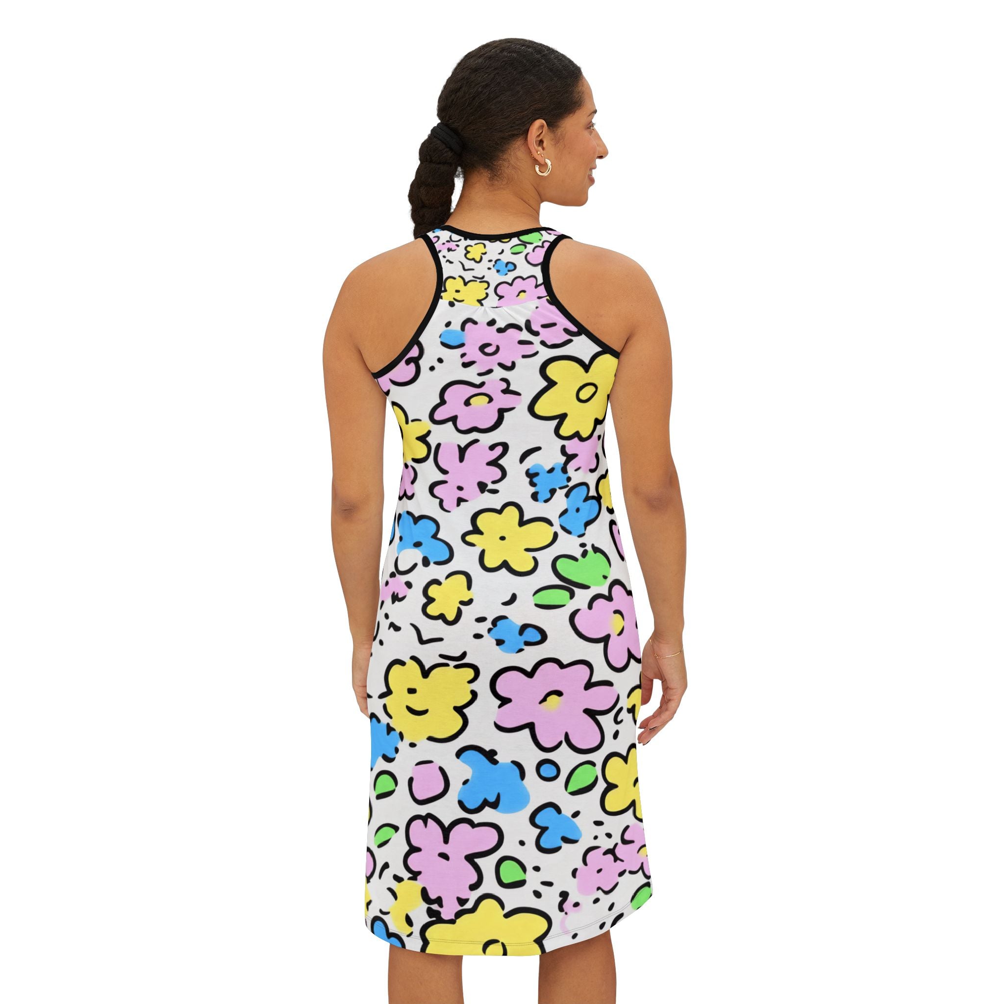Colorful Floral Tank Dress, Artsulli - Art is Long, Life is Short, Tank Top, , , , , , , 