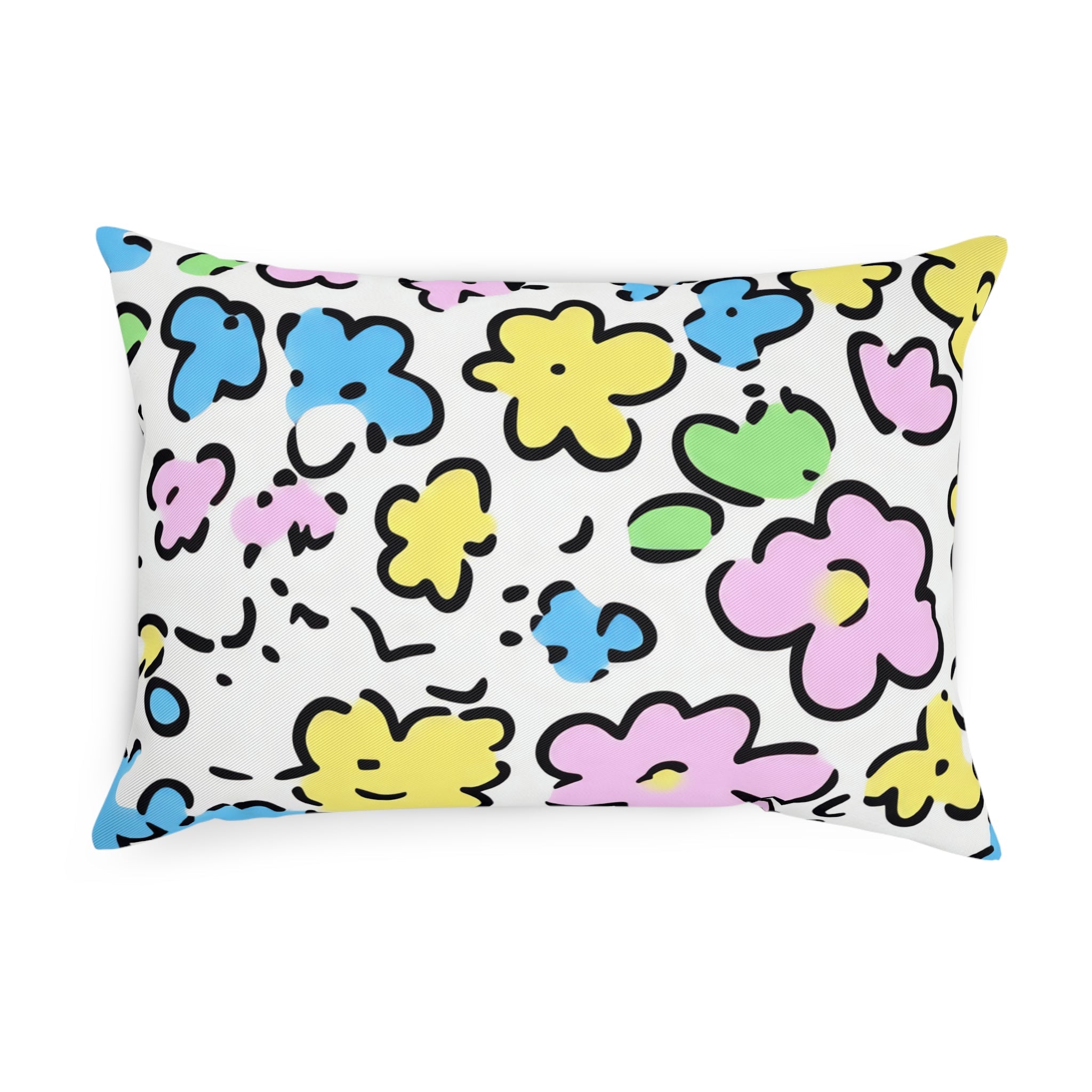 Colorful Floral Throw Pillow, Artsulli - Art is Long, Life is Short, Home Decor, , , , , , , 