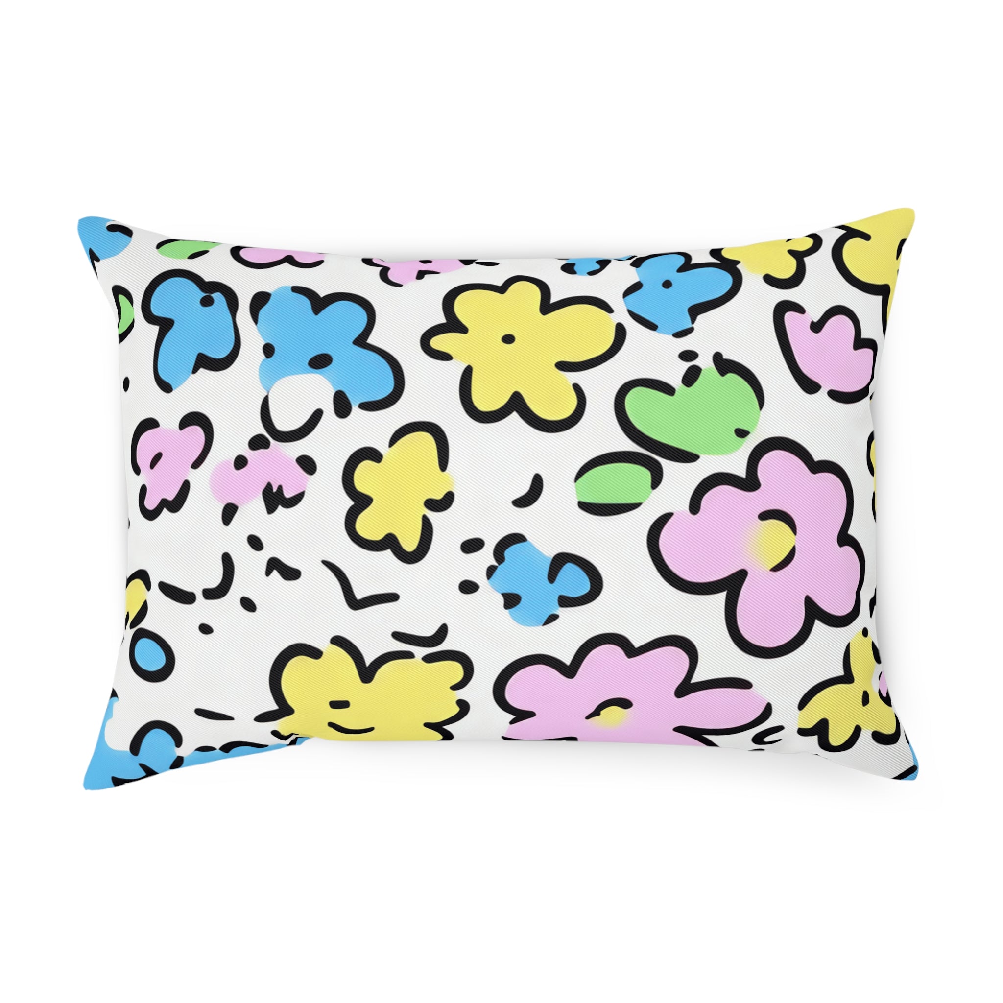 Colorful Floral Throw Pillow, Artsulli - Art is Long, Life is Short, Home Decor, Size, 19.7" × 13.8", , , , , 52485630655237468171