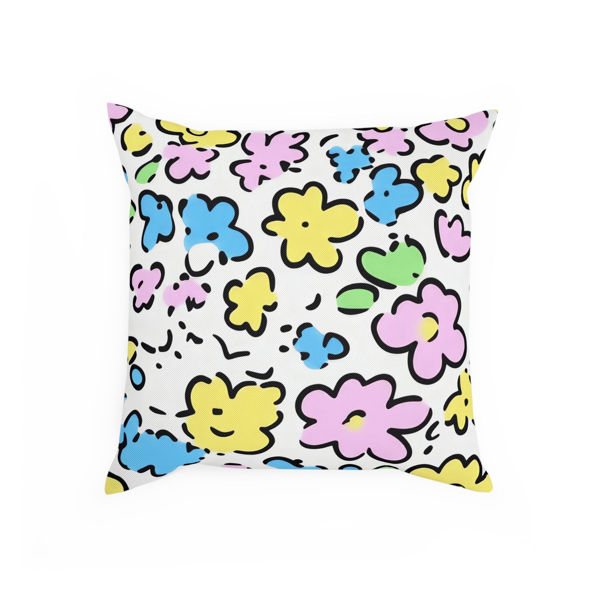 Colorful Floral Throw Pillow, Artsulli - Art is Long, Life is Short, Home Decor, , , , , , , 