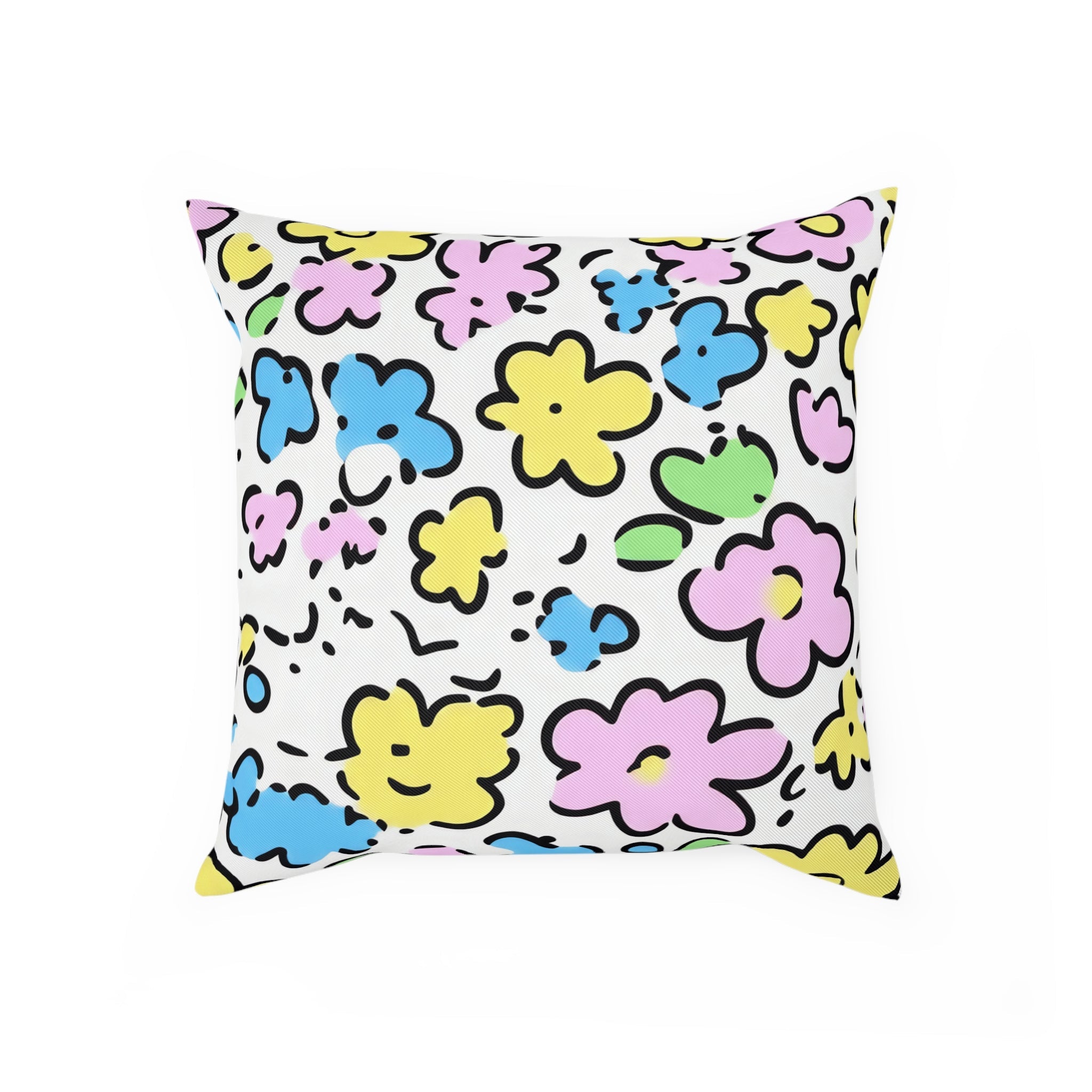 Colorful Floral Throw Pillow, Artsulli - Art is Long, Life is Short, Home Decor, Size, 15.7" × 15.7", , , , , 30066239073321226524
