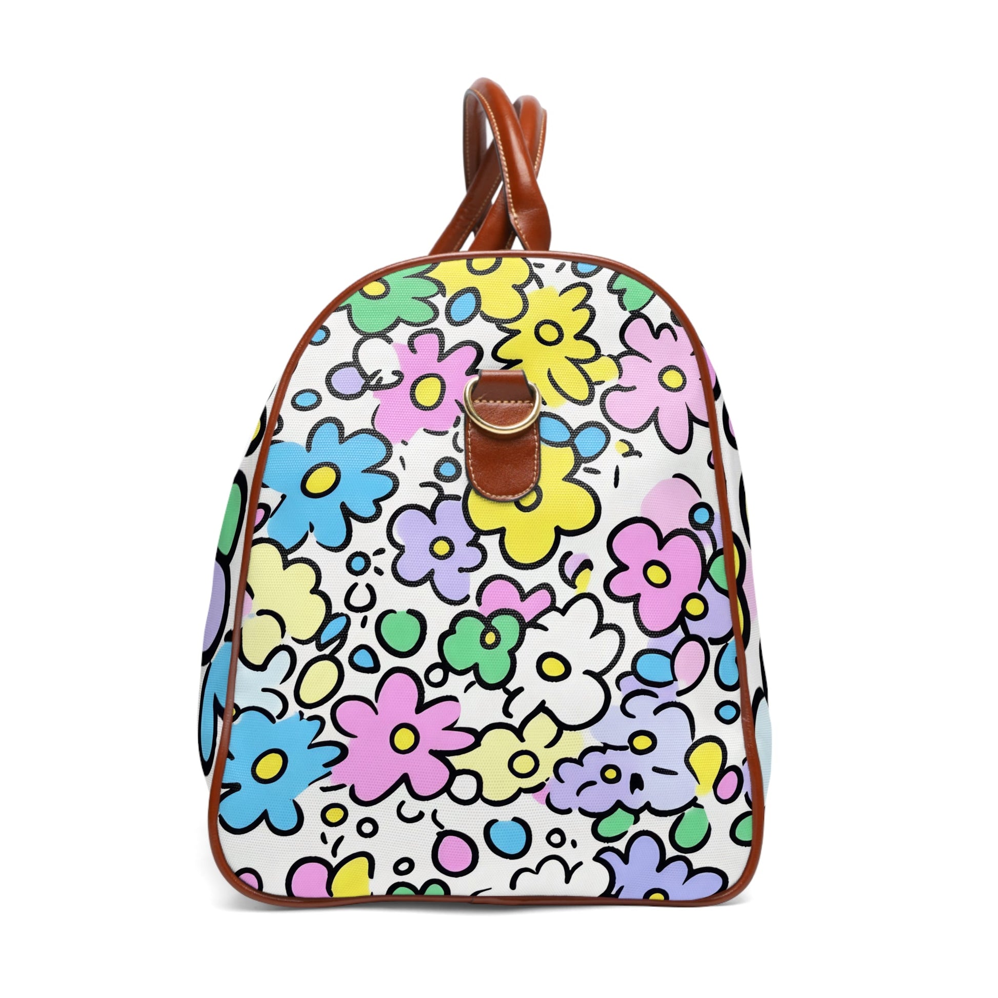 Colorful Floral Waterproof Travel Bag, Artsulli - Art is Long, Life is Short, Bags, , , , , , , 